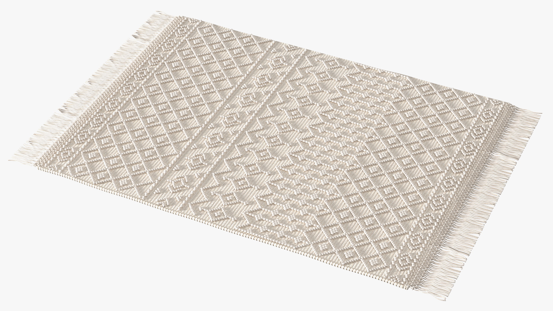 3D Modern Wool Rug White