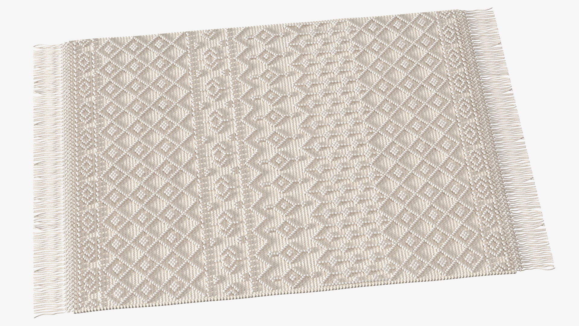 3D Modern Wool Rug White