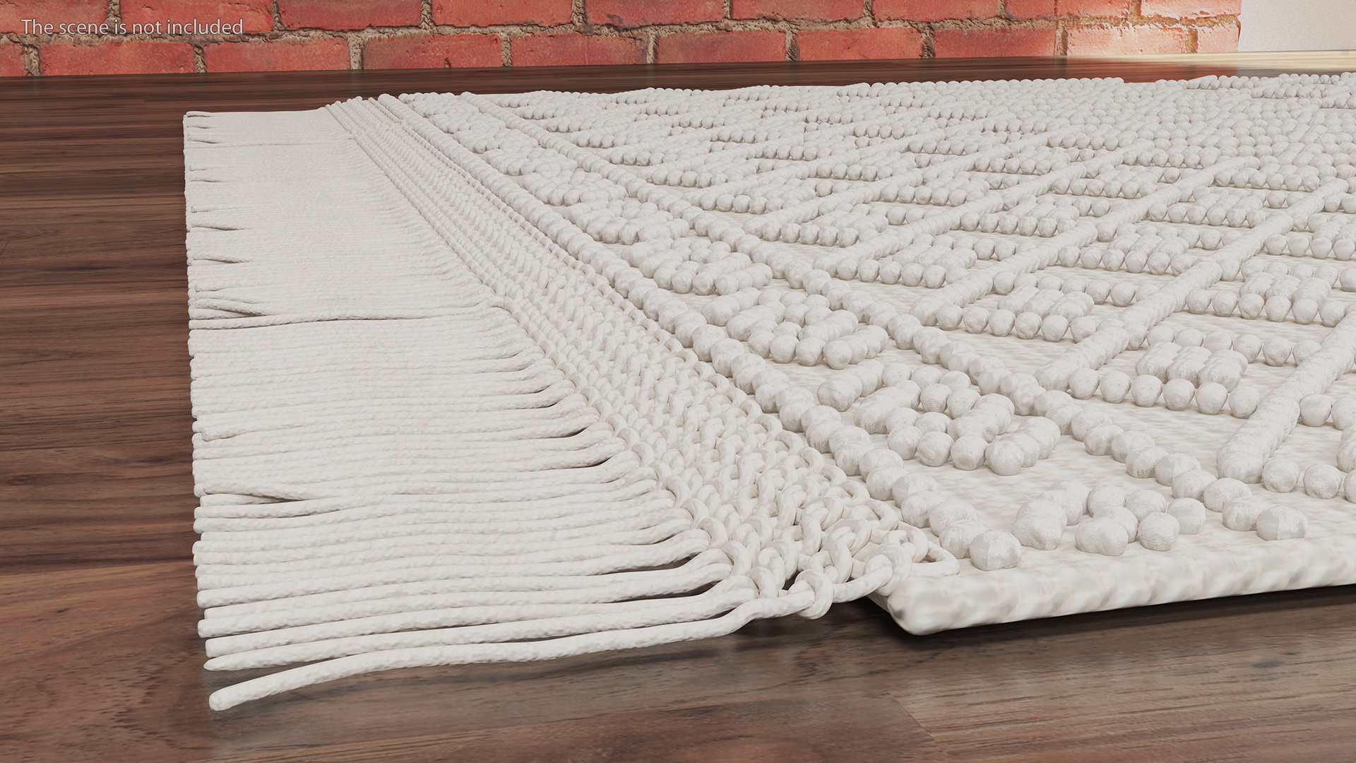 3D Modern Wool Rug White