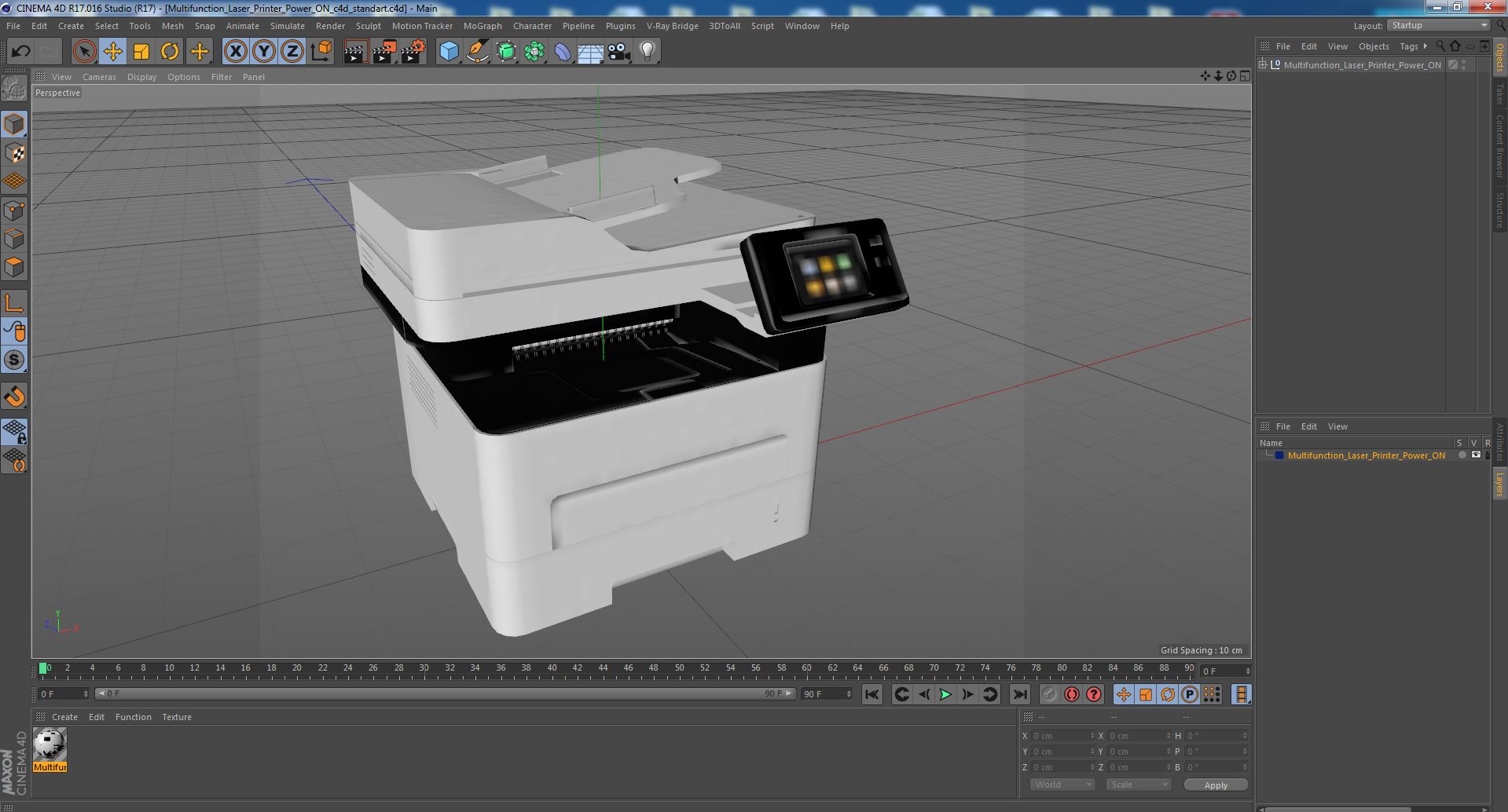 3D Multifunction Laser Printer Power ON