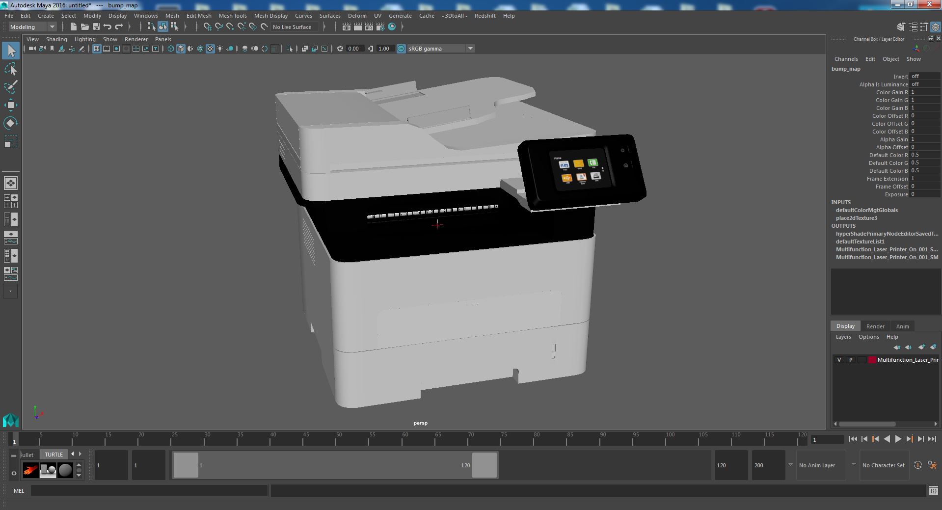 3D Multifunction Laser Printer Power ON