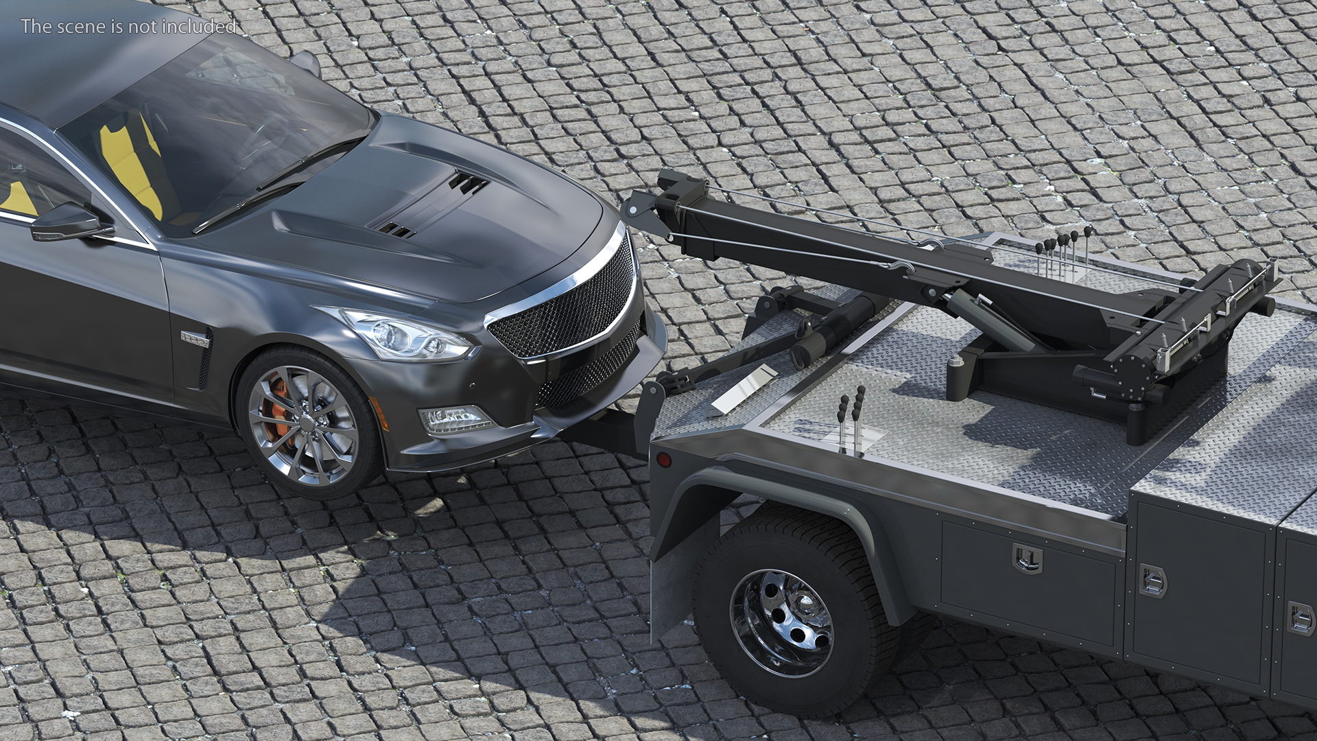 3D Car Tow Truck with Transportable Car
