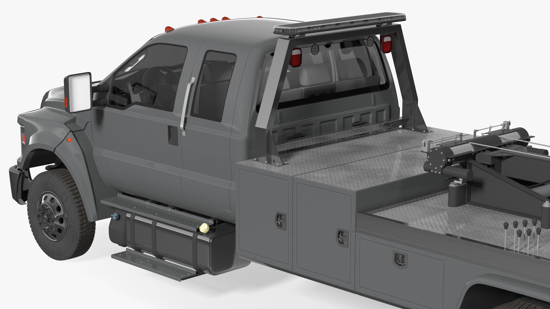 3D Car Tow Truck with Transportable Car