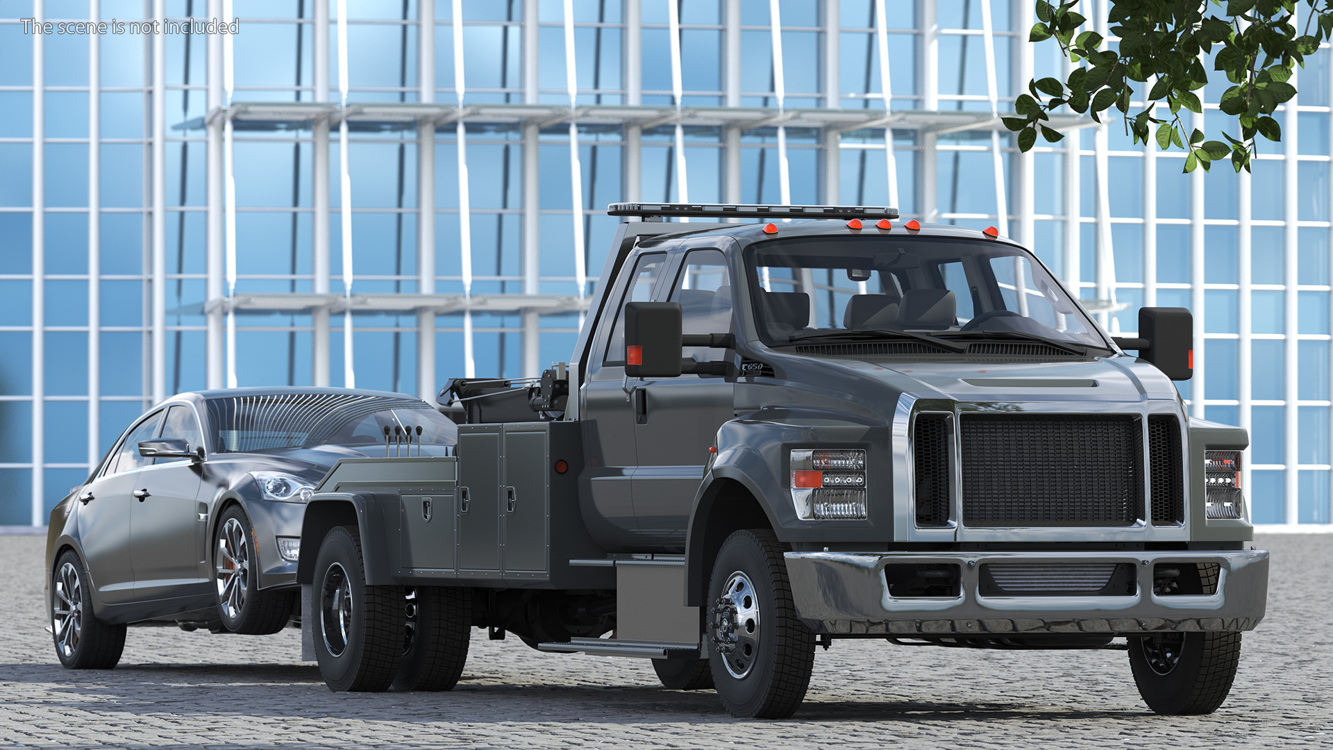 3D Car Tow Truck with Transportable Car