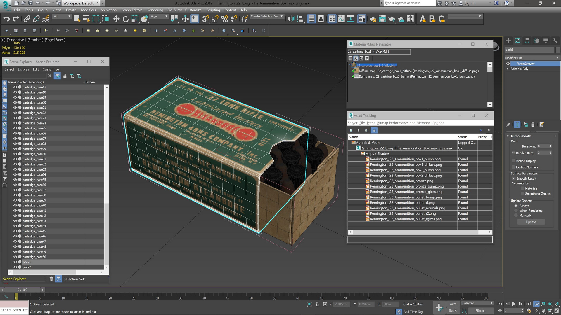 Remington .22 Long Rifle Ammunition Box 3D model