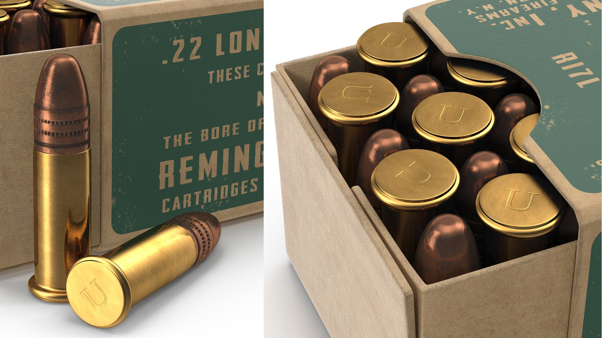 Remington .22 Long Rifle Ammunition Box 3D model