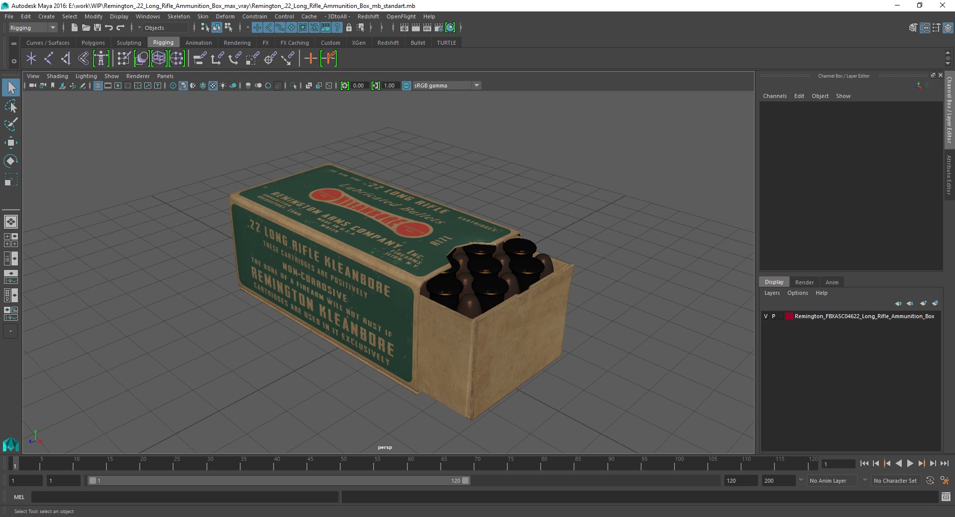 Remington .22 Long Rifle Ammunition Box 3D model