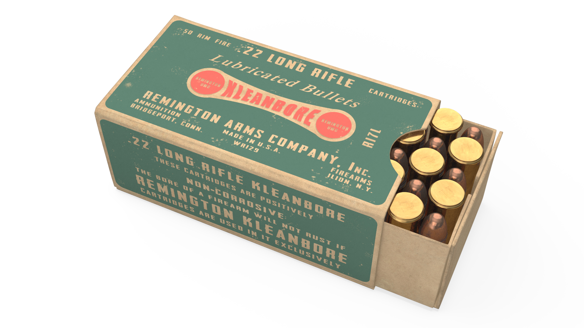 Remington .22 Long Rifle Ammunition Box 3D model