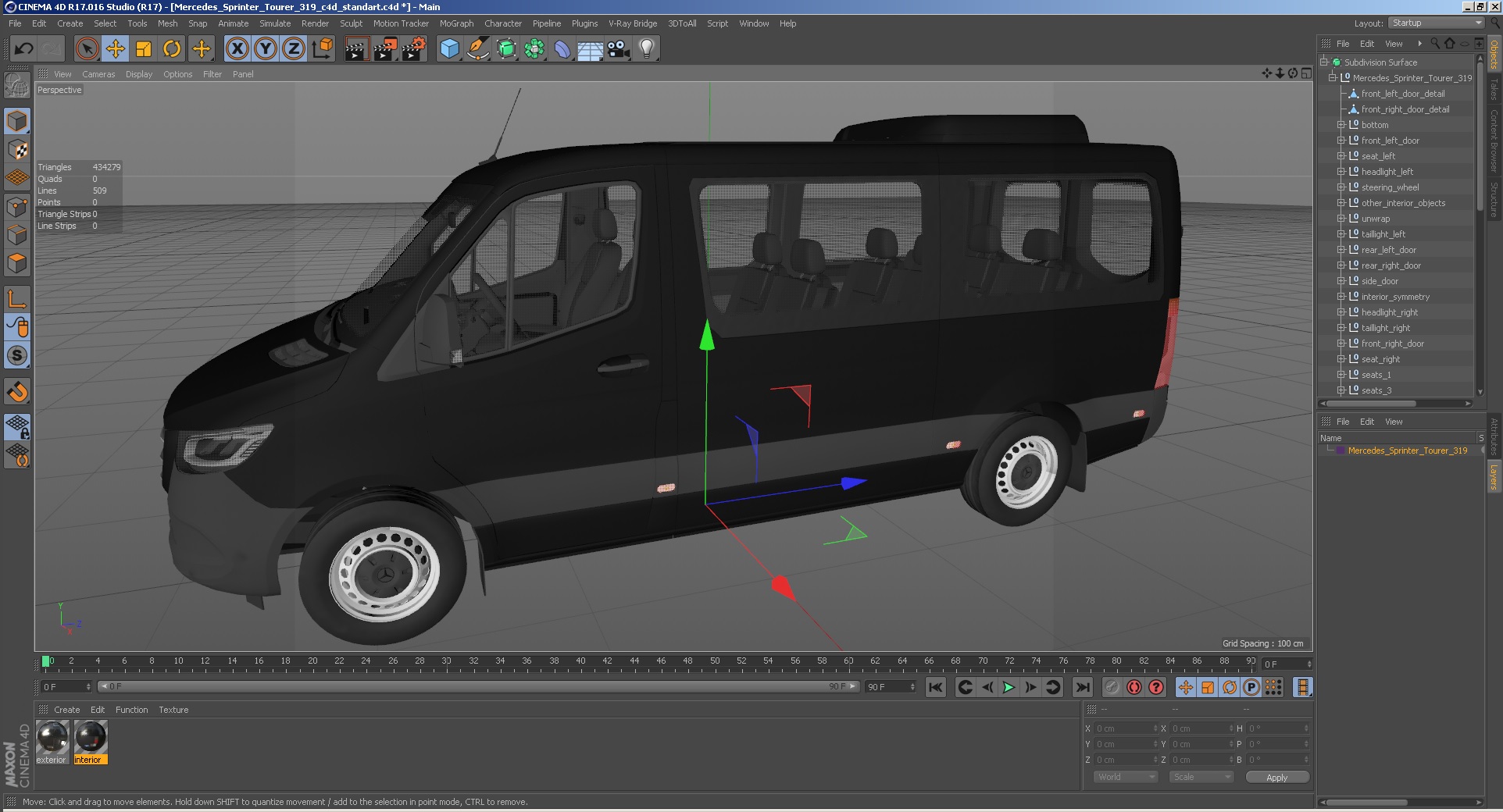 3D Mercedes Sprinter Tourer 319 model