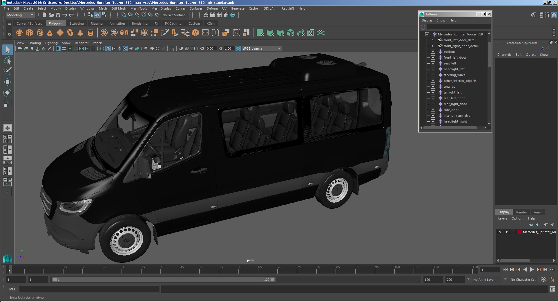 3D Mercedes Sprinter Tourer 319 model