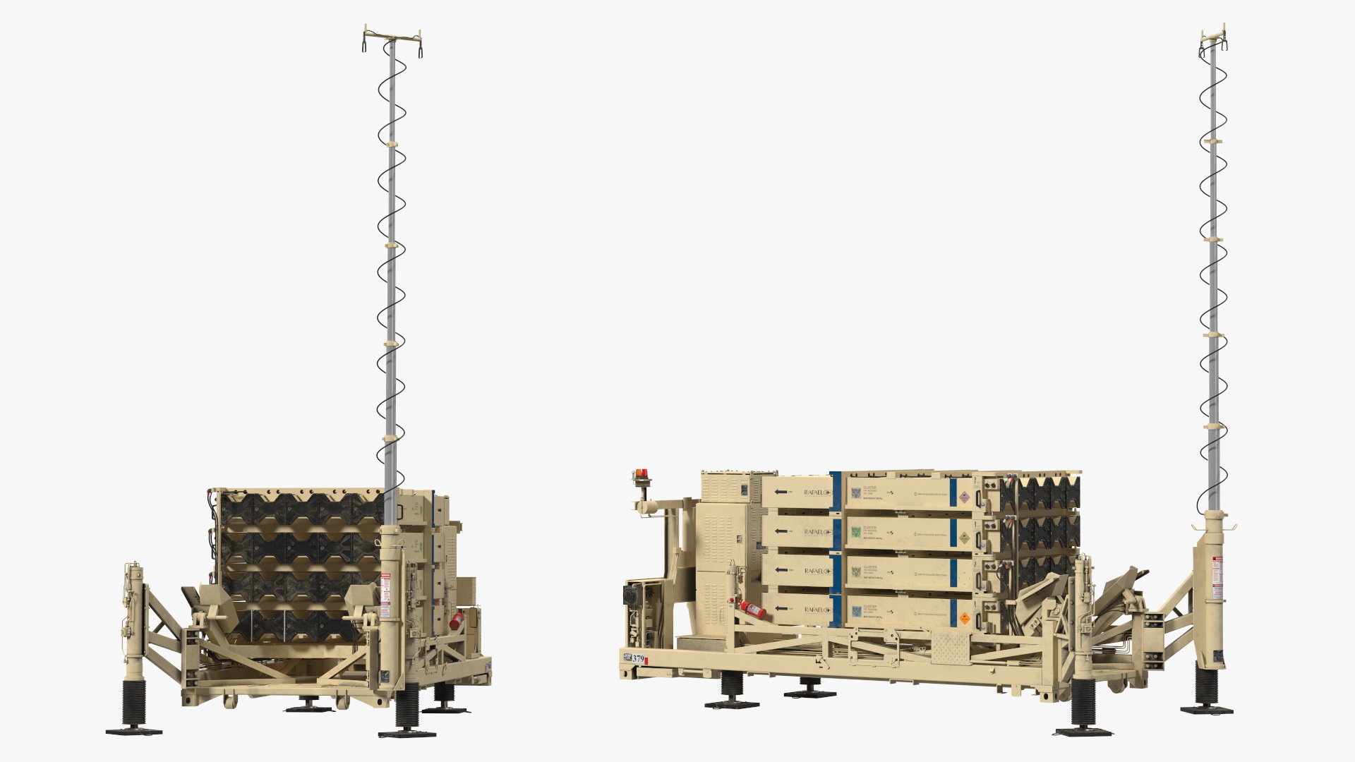 Iron Dome Mobile Air Defense System Rigged 3D