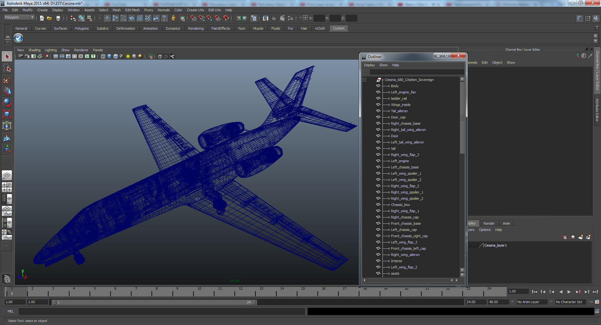 Business Jet Cessna Model 680 Sovereign 3D model