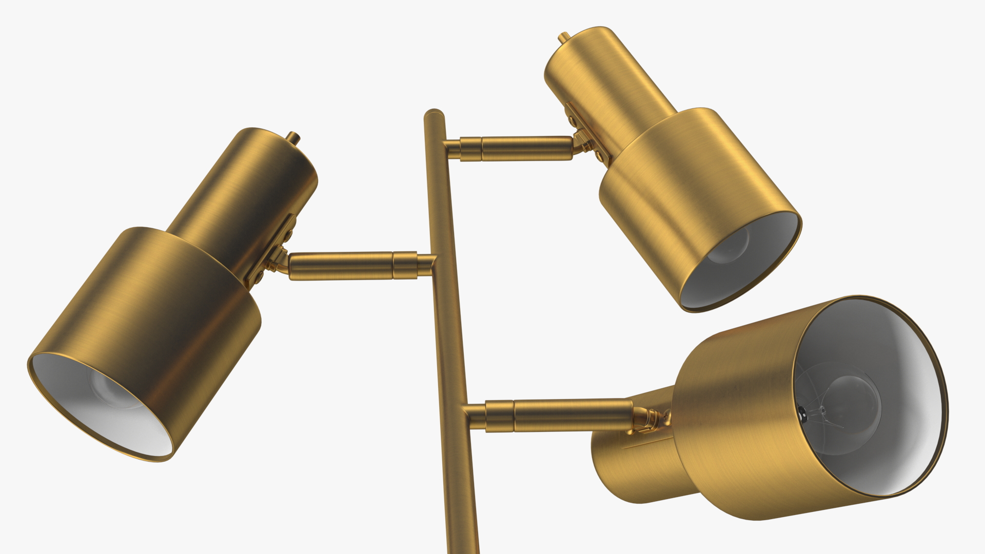 Brass Floor Lamp with Three Shades 3D model
