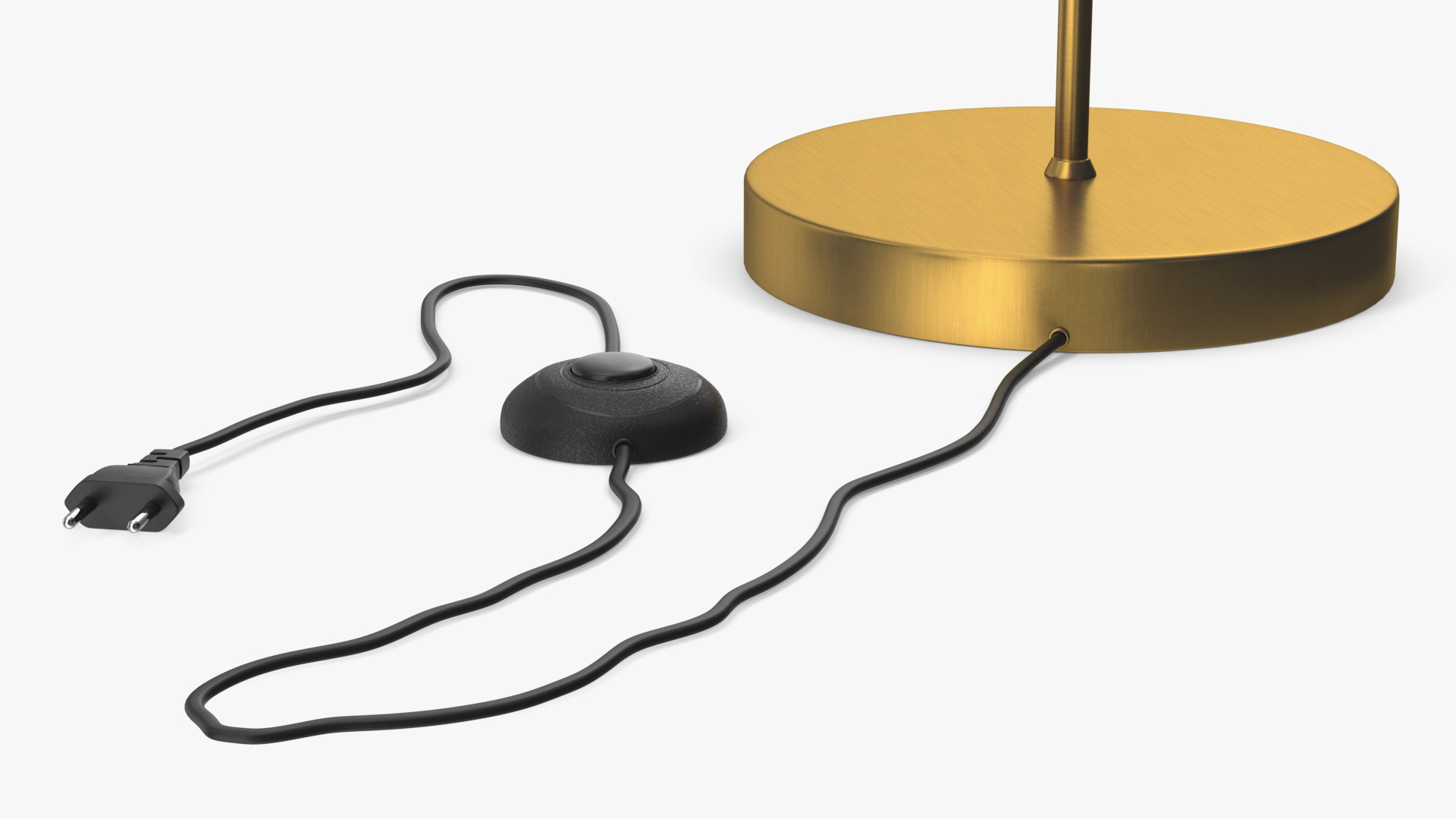 Brass Floor Lamp with Three Shades 3D model