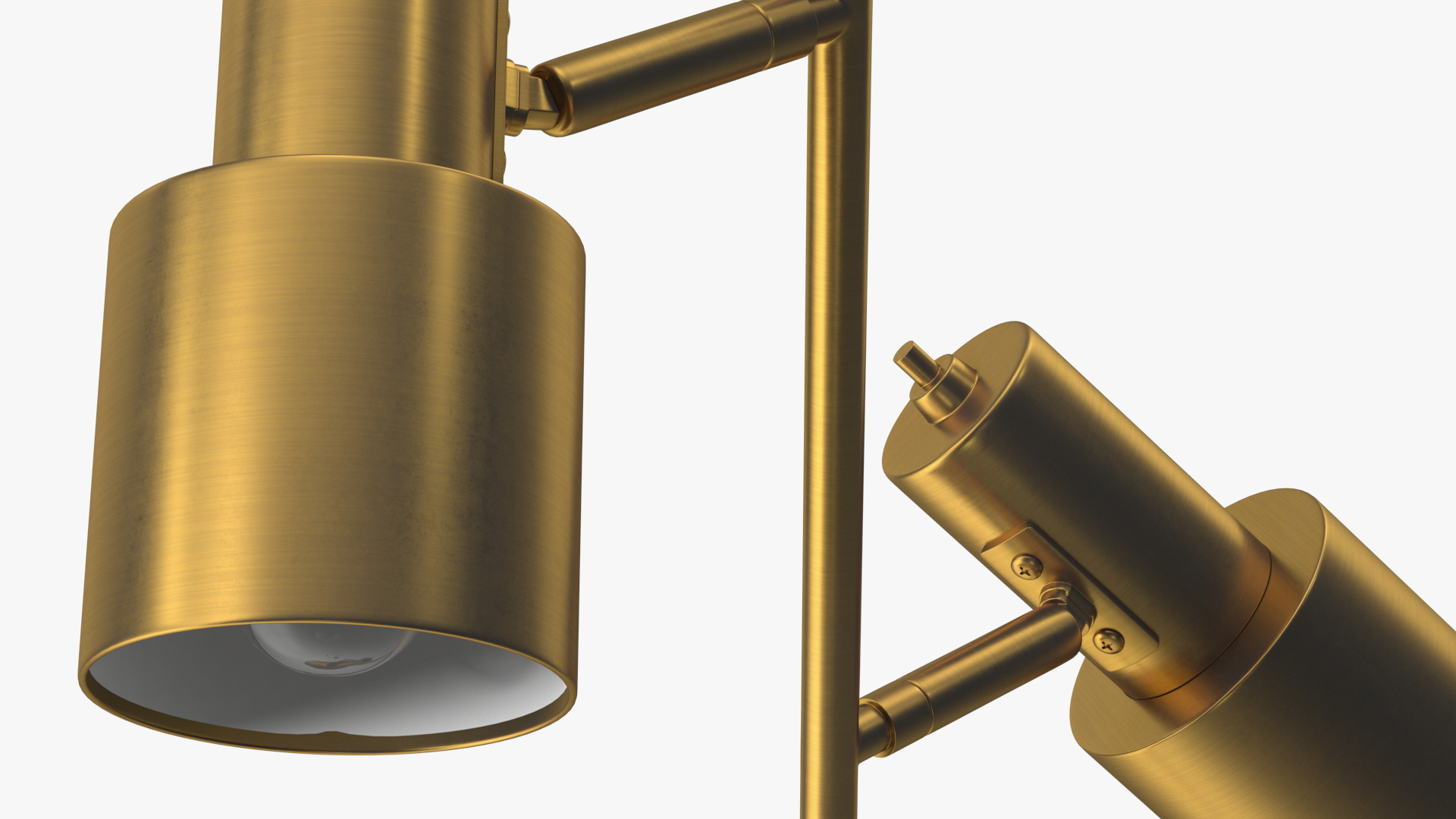 Brass Floor Lamp with Three Shades 3D model