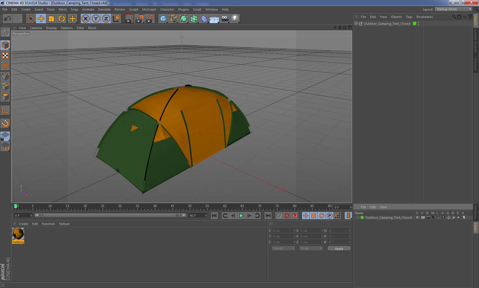 Outdoor Camping Tent Closed 3D