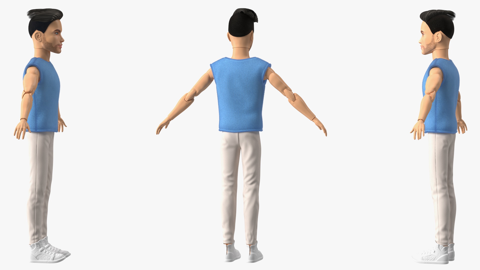 Ken Doll Dressed Rigged Fur 3D