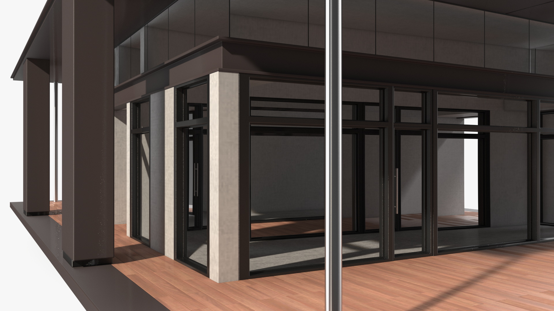 3D model Modern House with Panoramic Windows