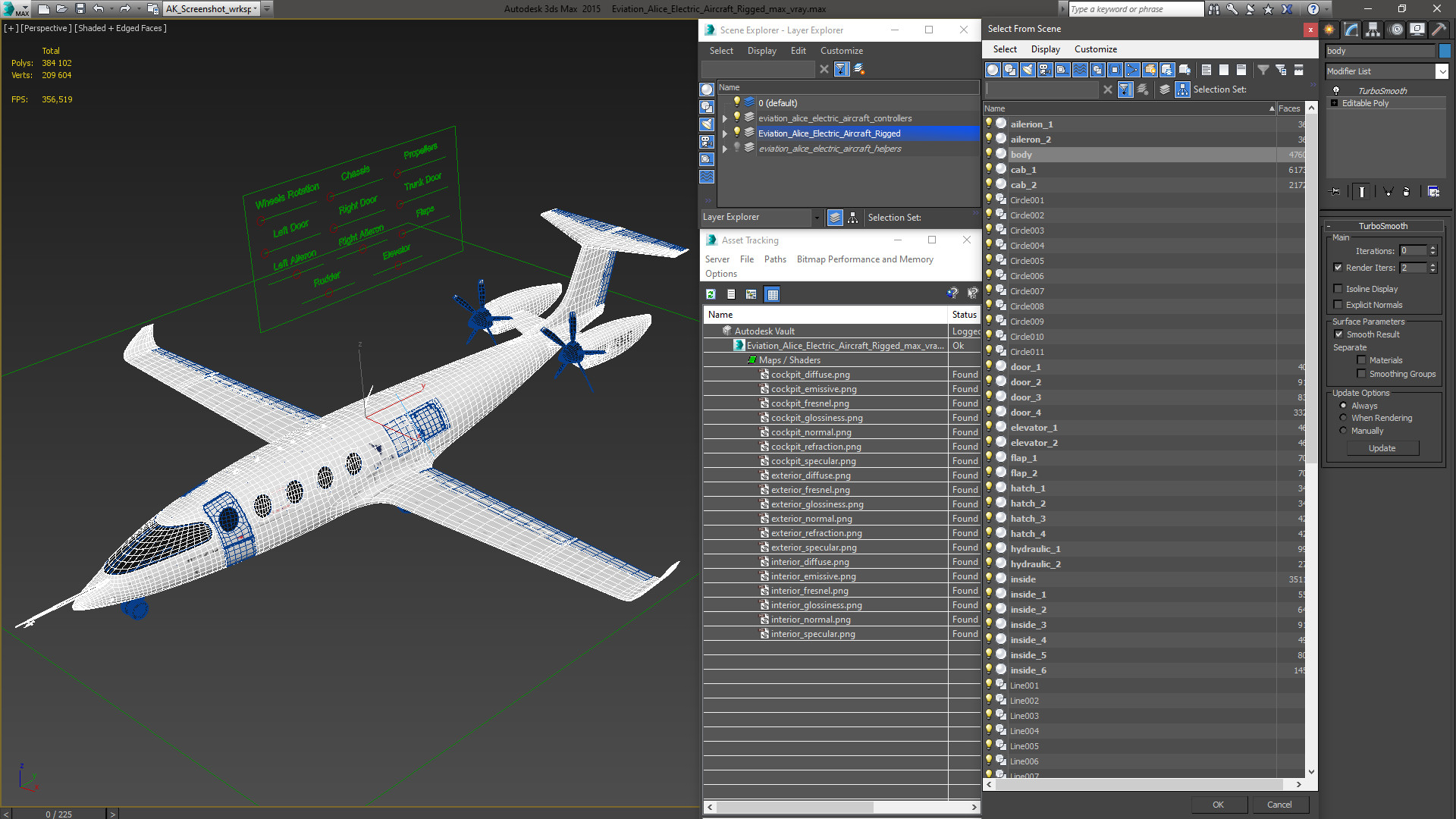 Eviation Alice Electric Aircraft Rigged 3D model