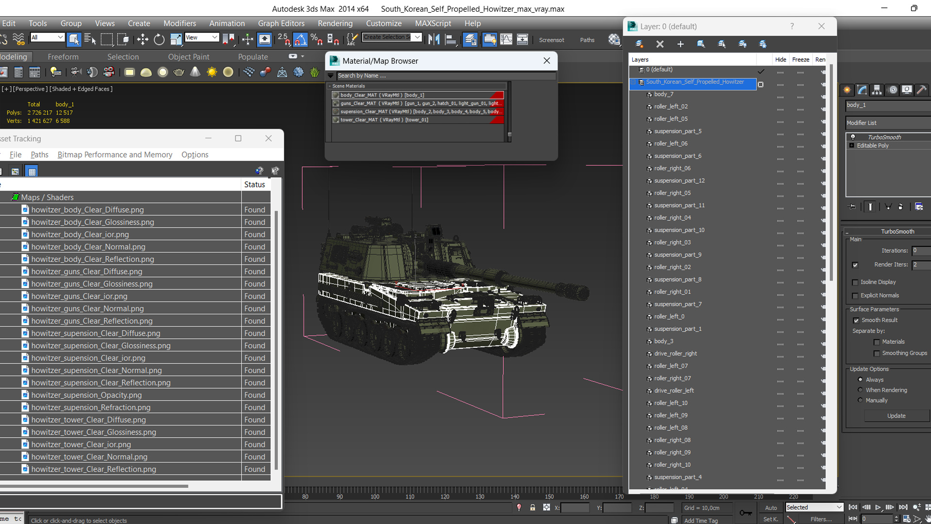 3D South Korean Self Propelled Howitzer