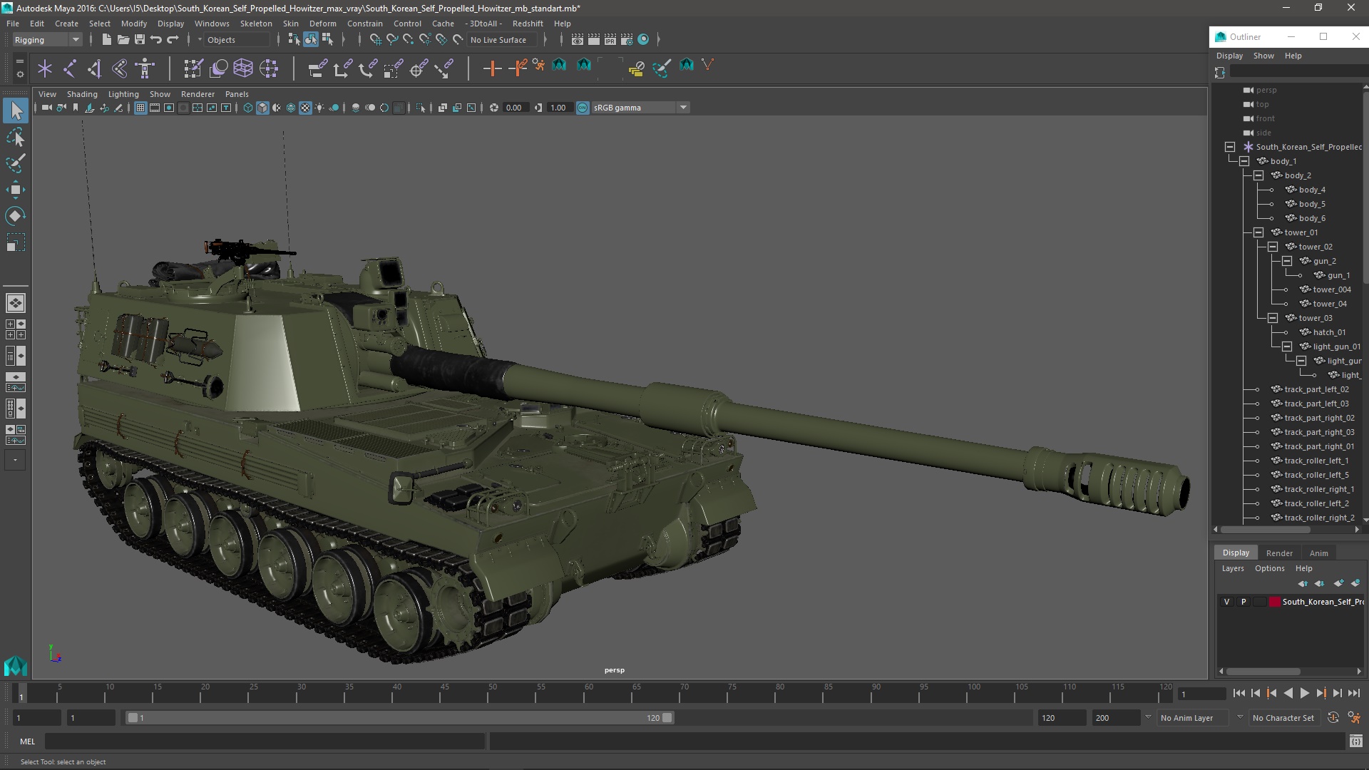 3D South Korean Self Propelled Howitzer