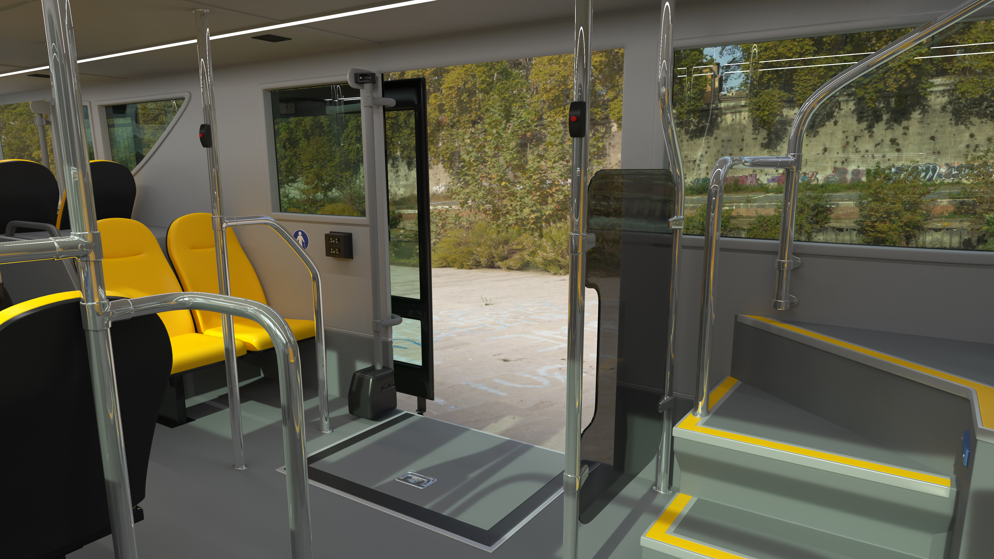 Open Air Double Decker Tour Hop Bus Rigged 3D