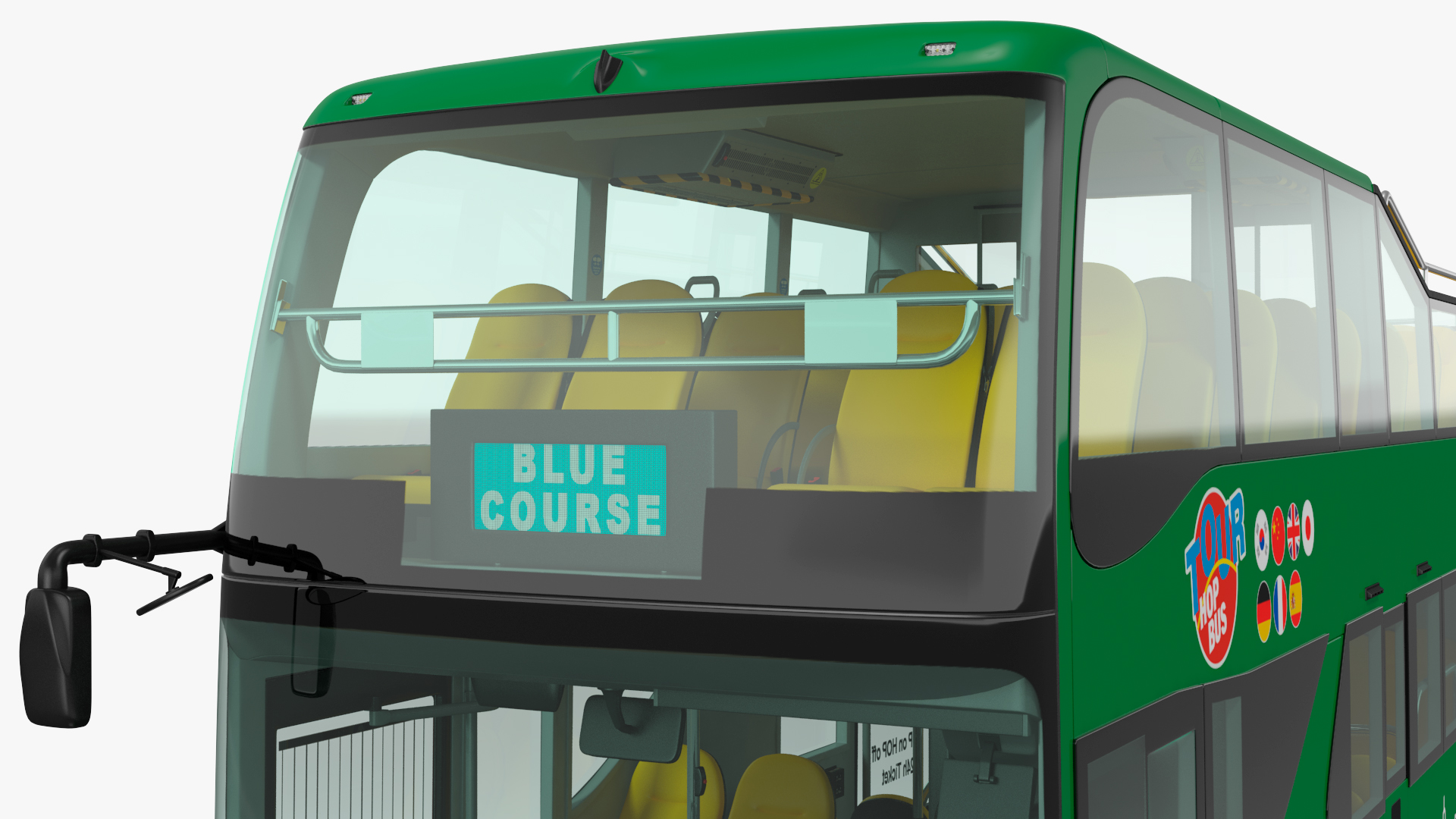 Open Air Double Decker Tour Hop Bus Rigged 3D