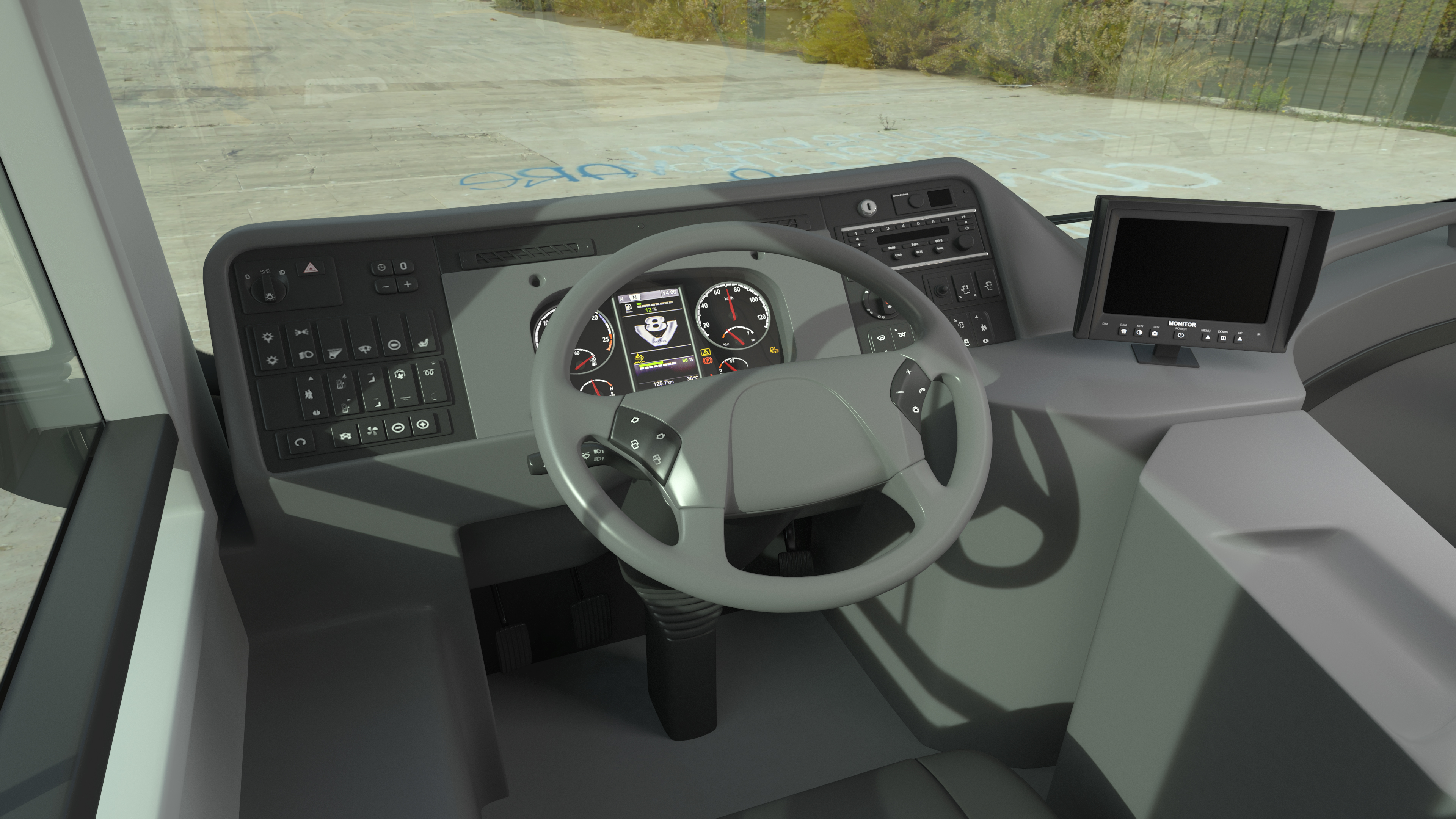 Open Air Double Decker Tour Hop Bus Rigged 3D