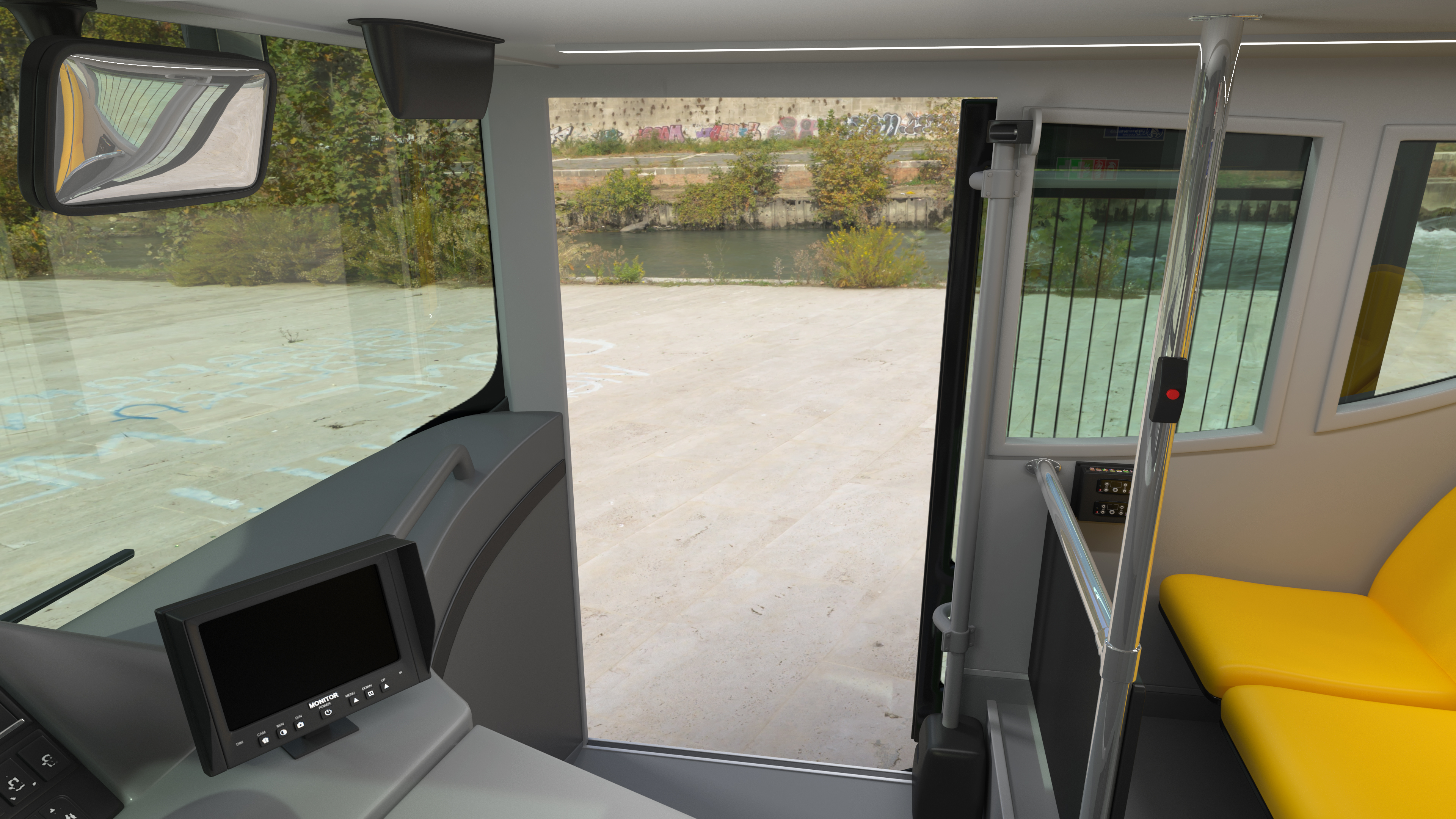 Open Air Double Decker Tour Hop Bus Rigged 3D