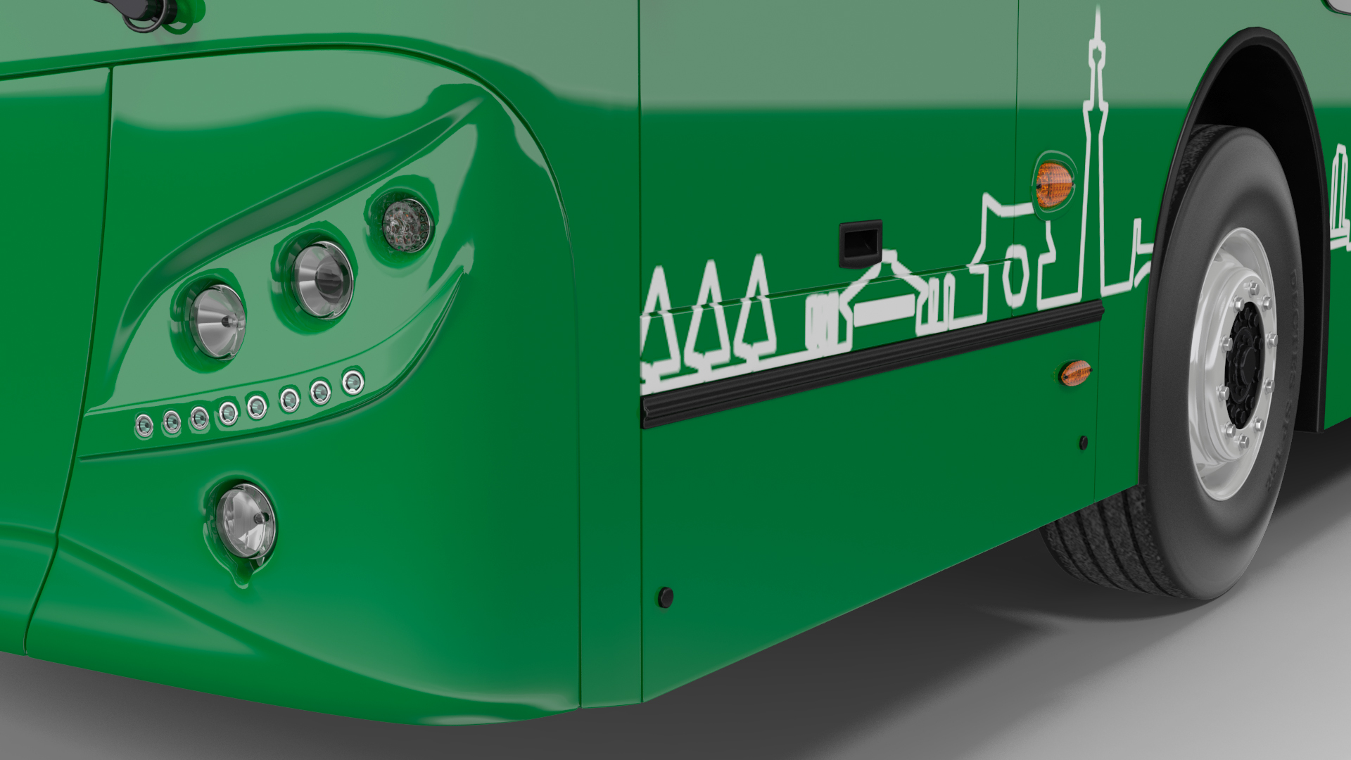 Open Air Double Decker Tour Hop Bus Rigged 3D