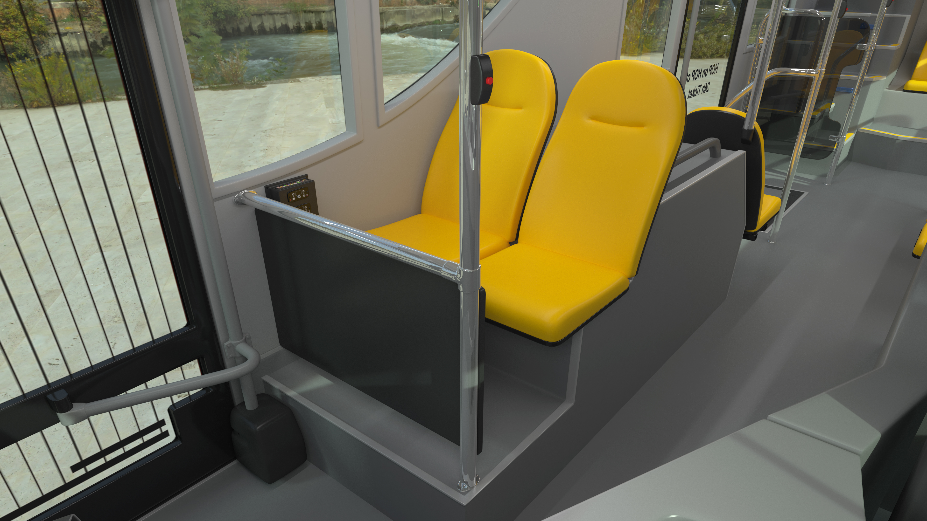 Open Air Double Decker Tour Hop Bus Rigged 3D