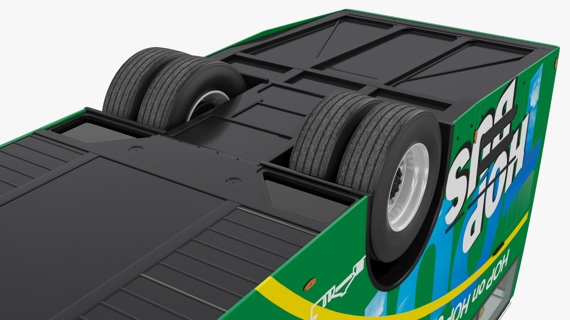 Open Air Double Decker Tour Hop Bus Rigged 3D