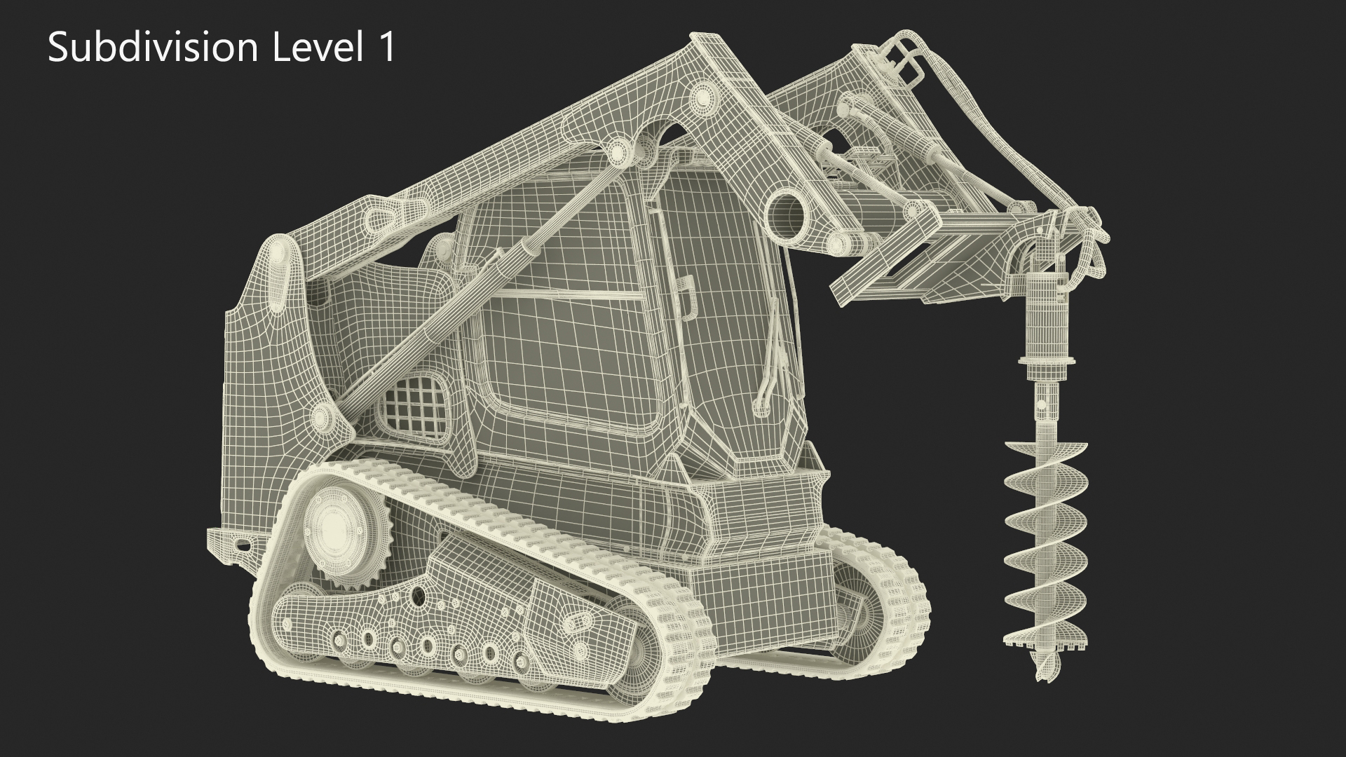 3D Compact Tracked Loader with Auger model