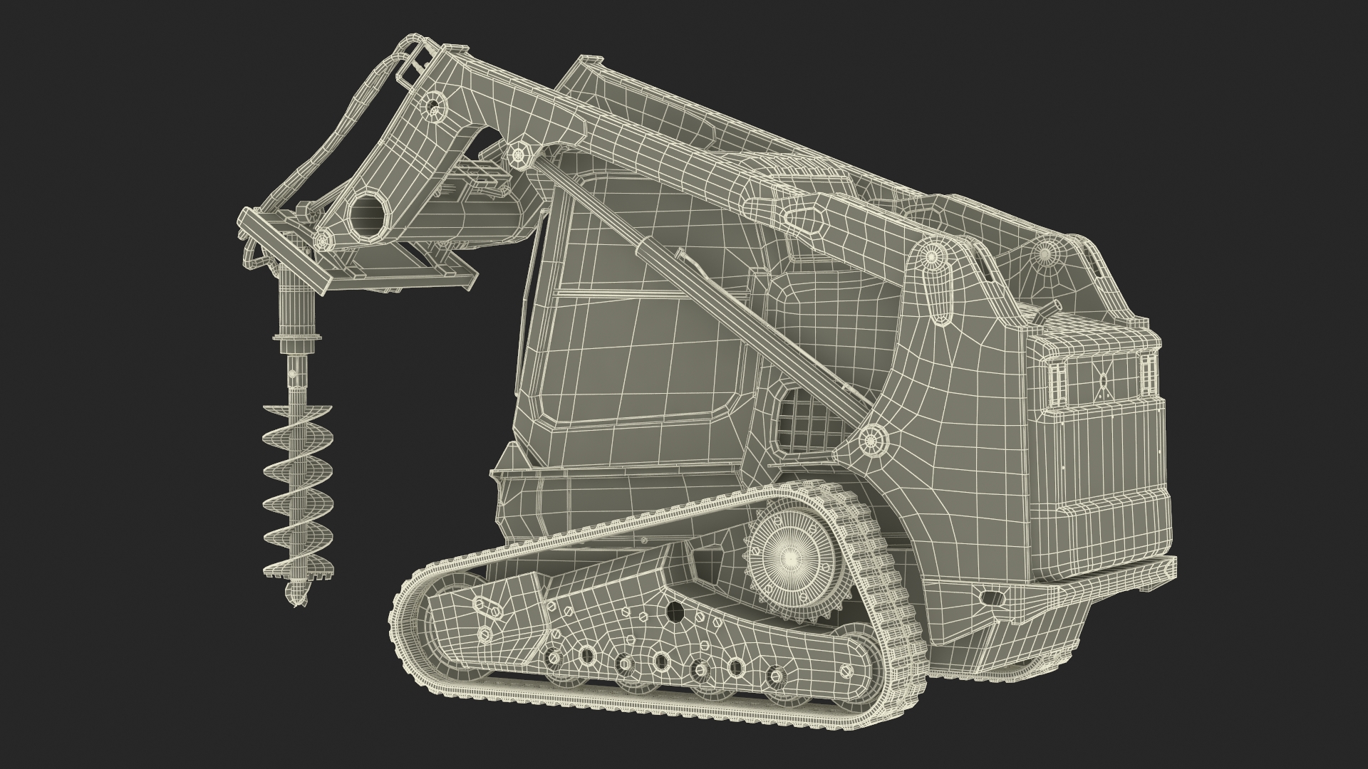 3D Compact Tracked Loader with Auger model