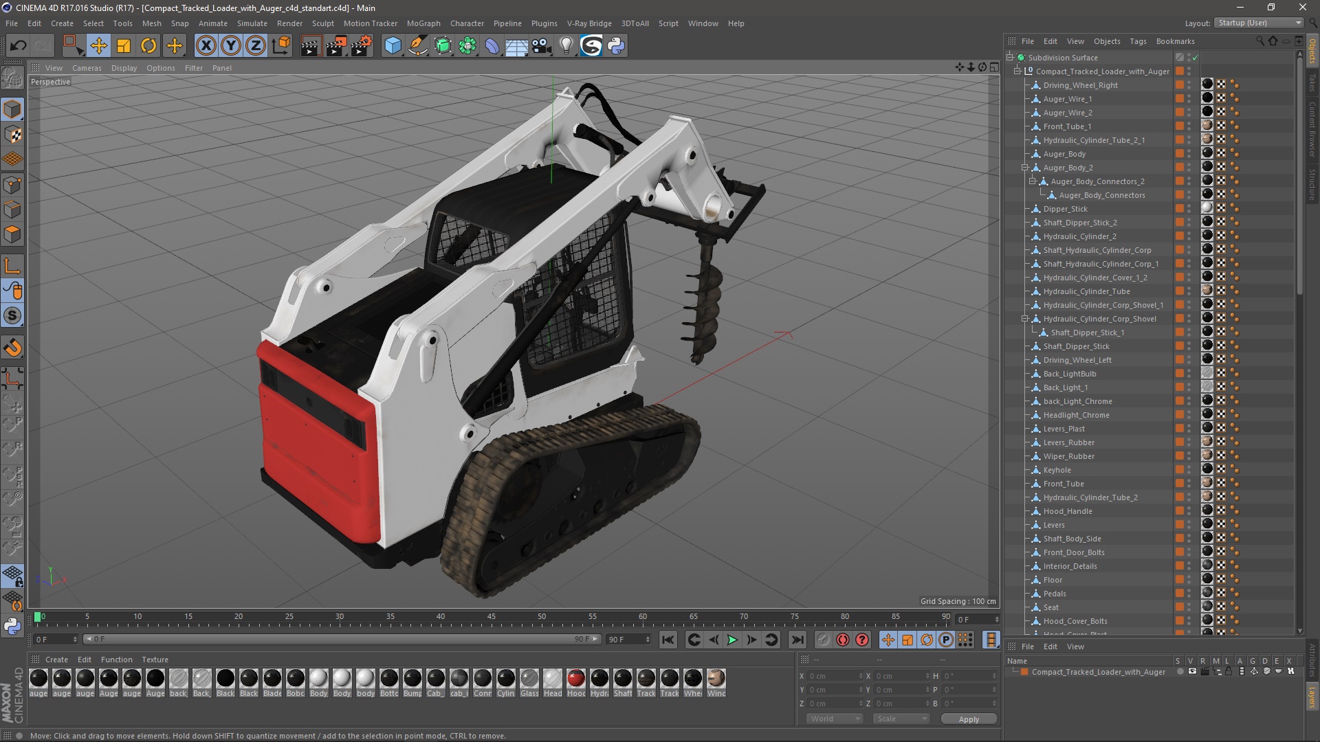 3D Compact Tracked Loader with Auger model