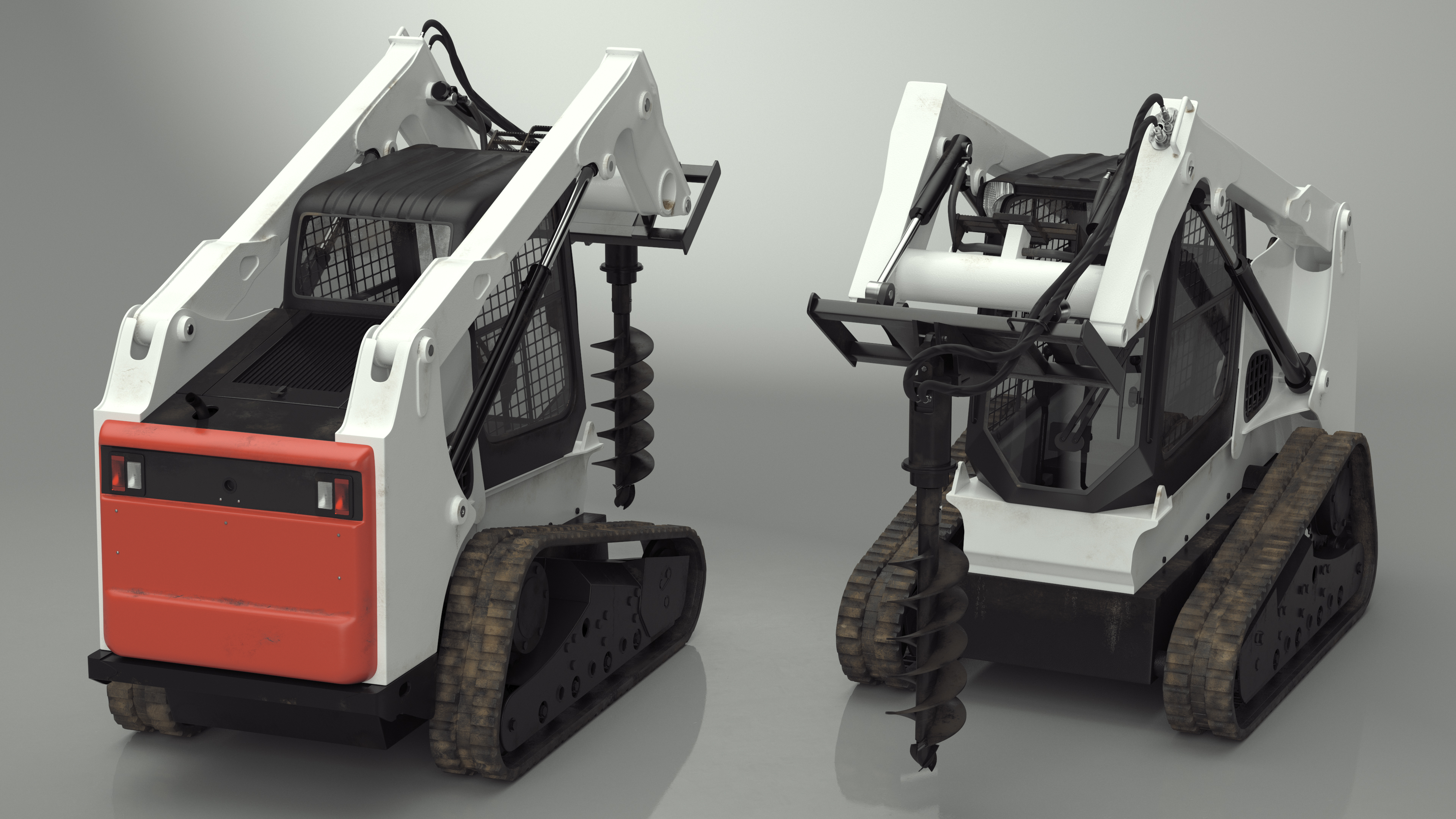 3D Compact Tracked Loader with Auger model