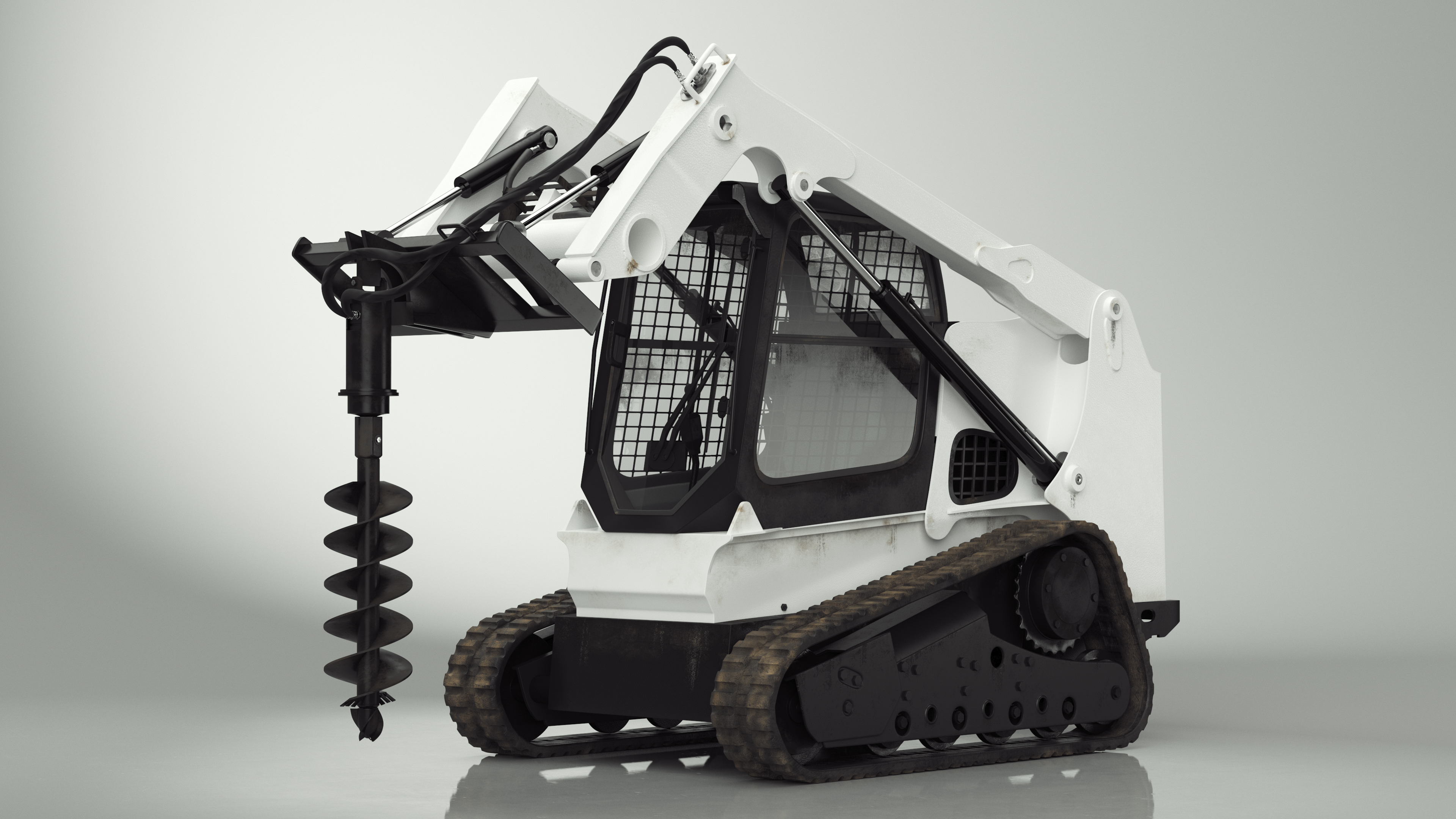 3D Compact Tracked Loader with Auger model