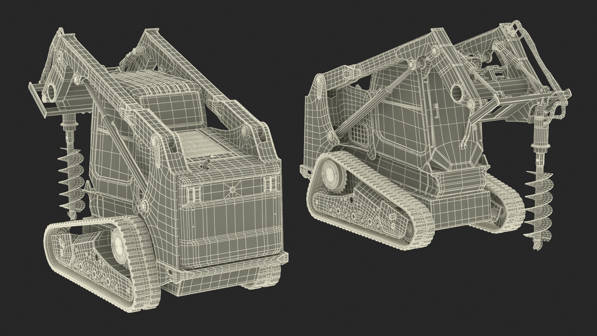 3D Compact Tracked Loader with Auger model