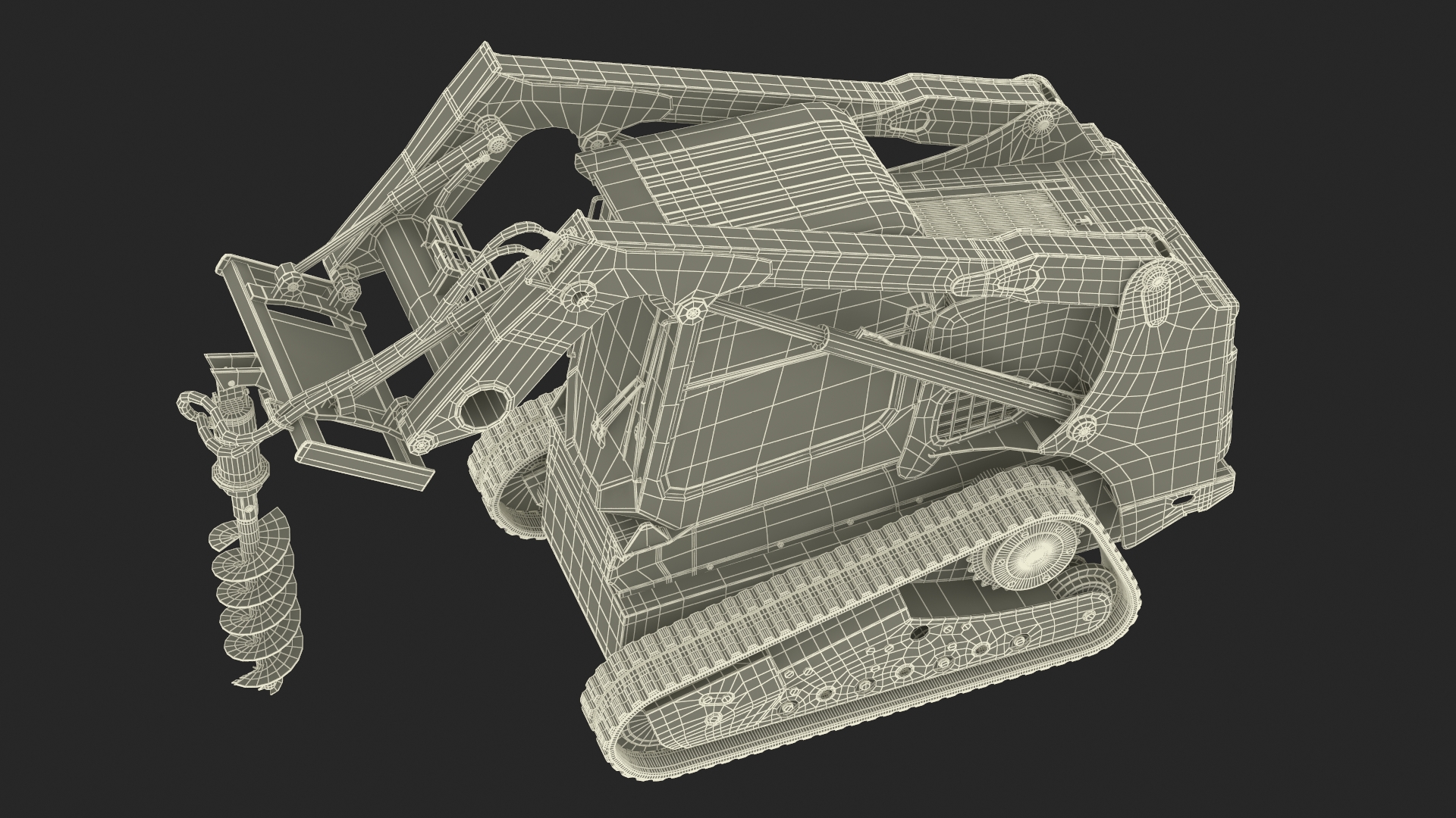 3D Compact Tracked Loader with Auger model