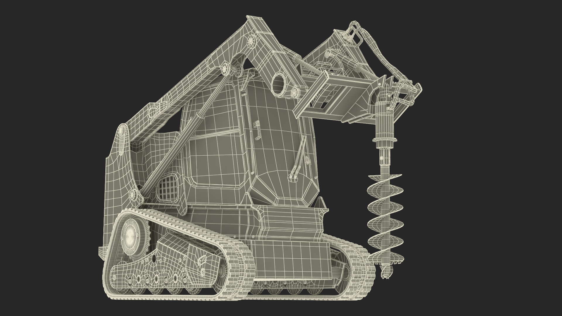 3D Compact Tracked Loader with Auger model