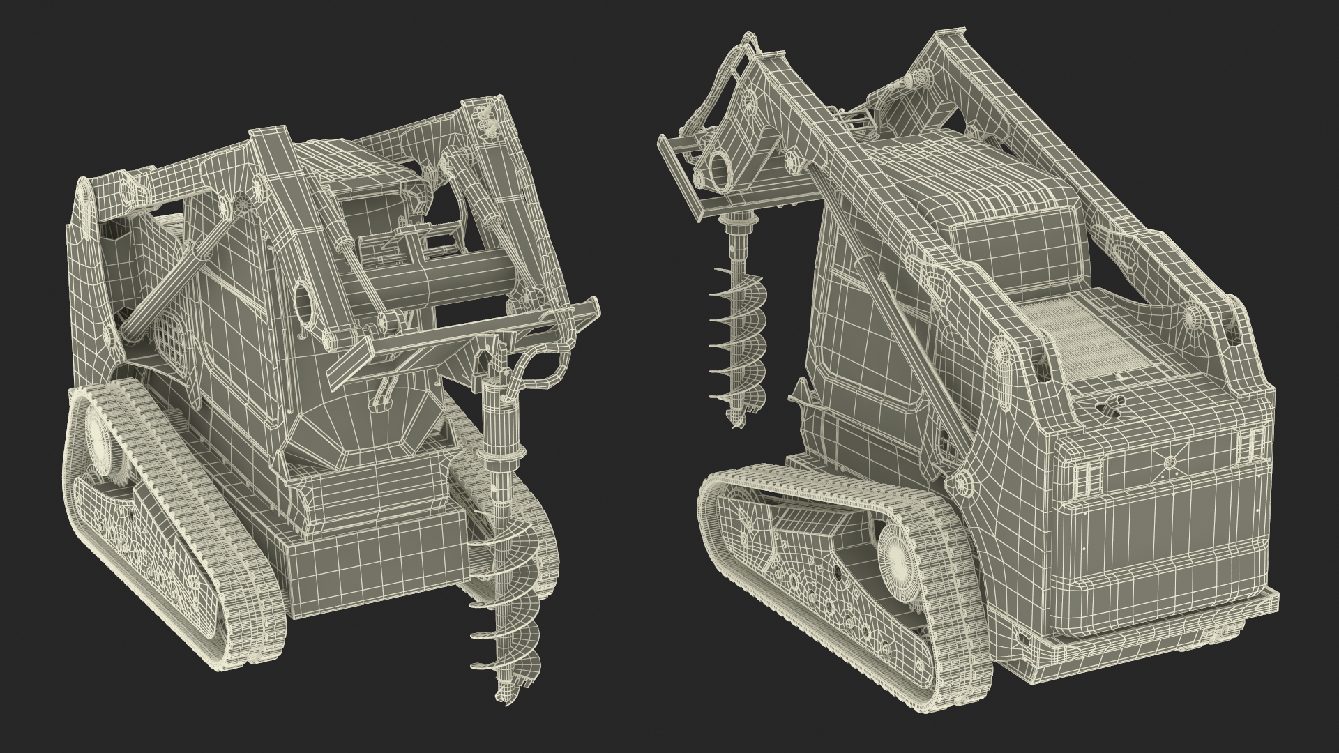 3D Compact Tracked Loader with Auger model
