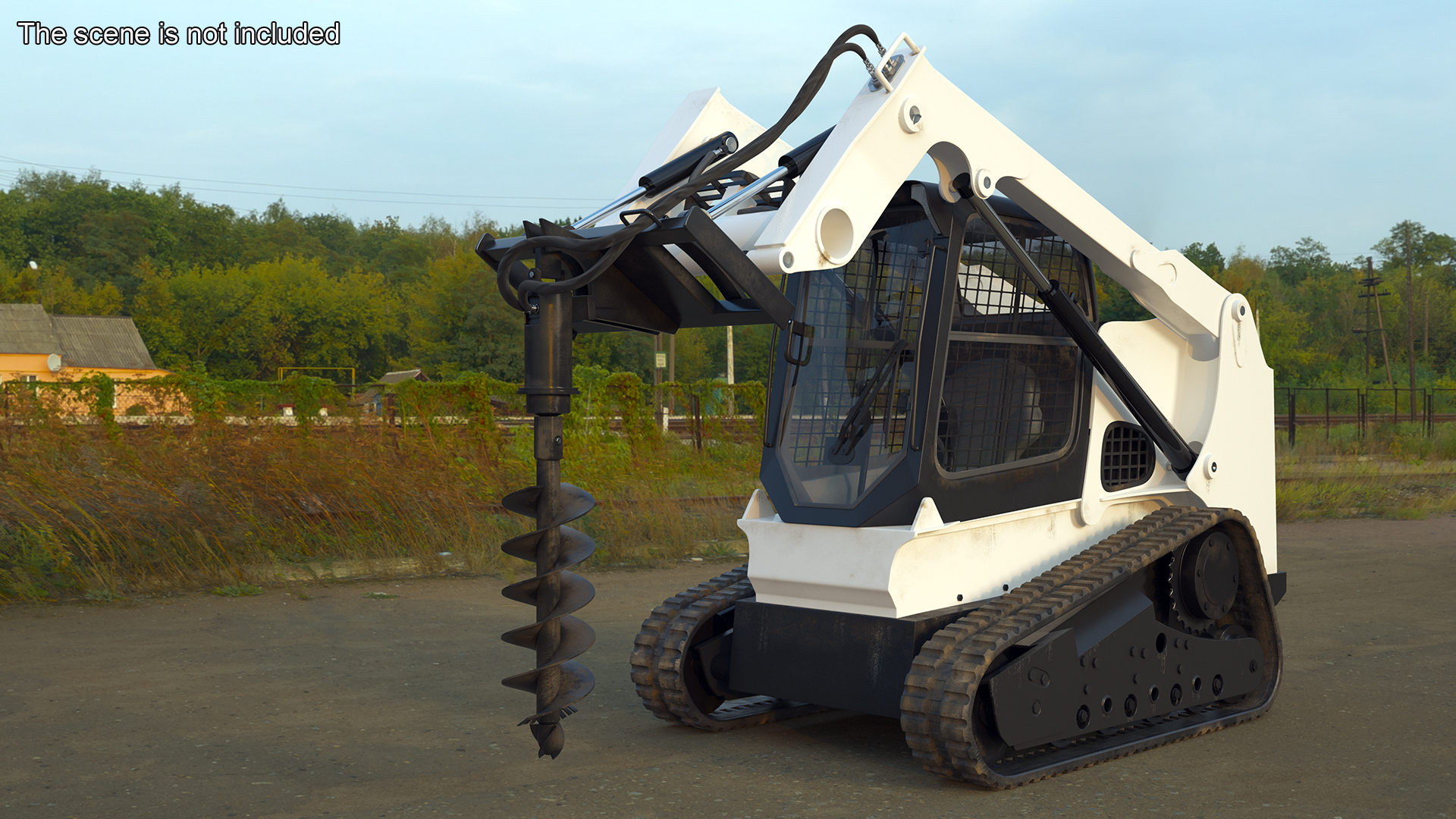 3D Compact Tracked Loader with Auger model