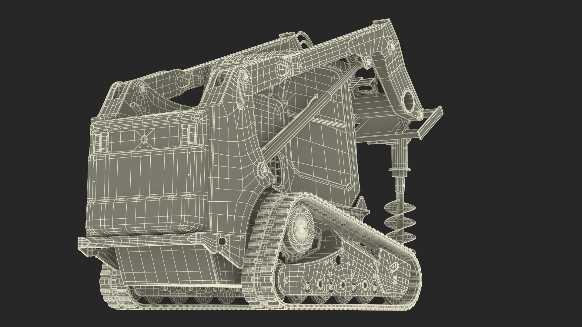 3D Compact Tracked Loader with Auger model