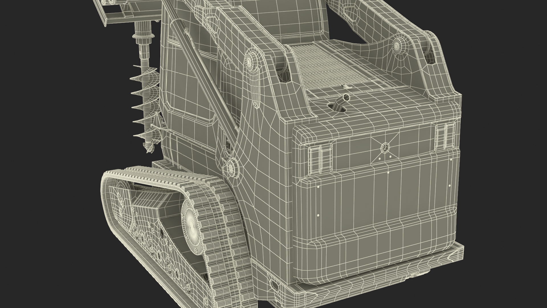 3D Compact Tracked Loader with Auger model