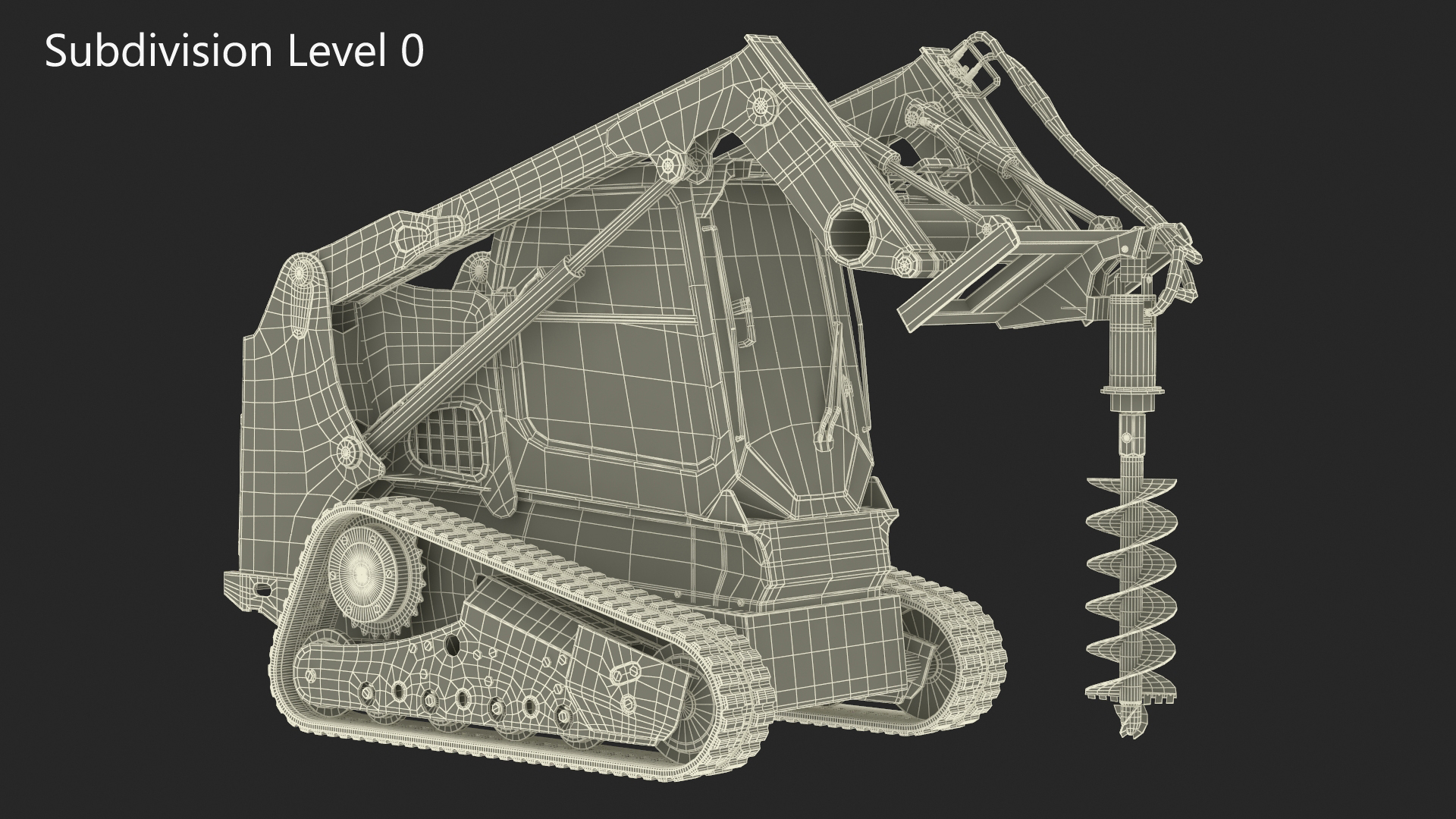 3D Compact Tracked Loader with Auger model