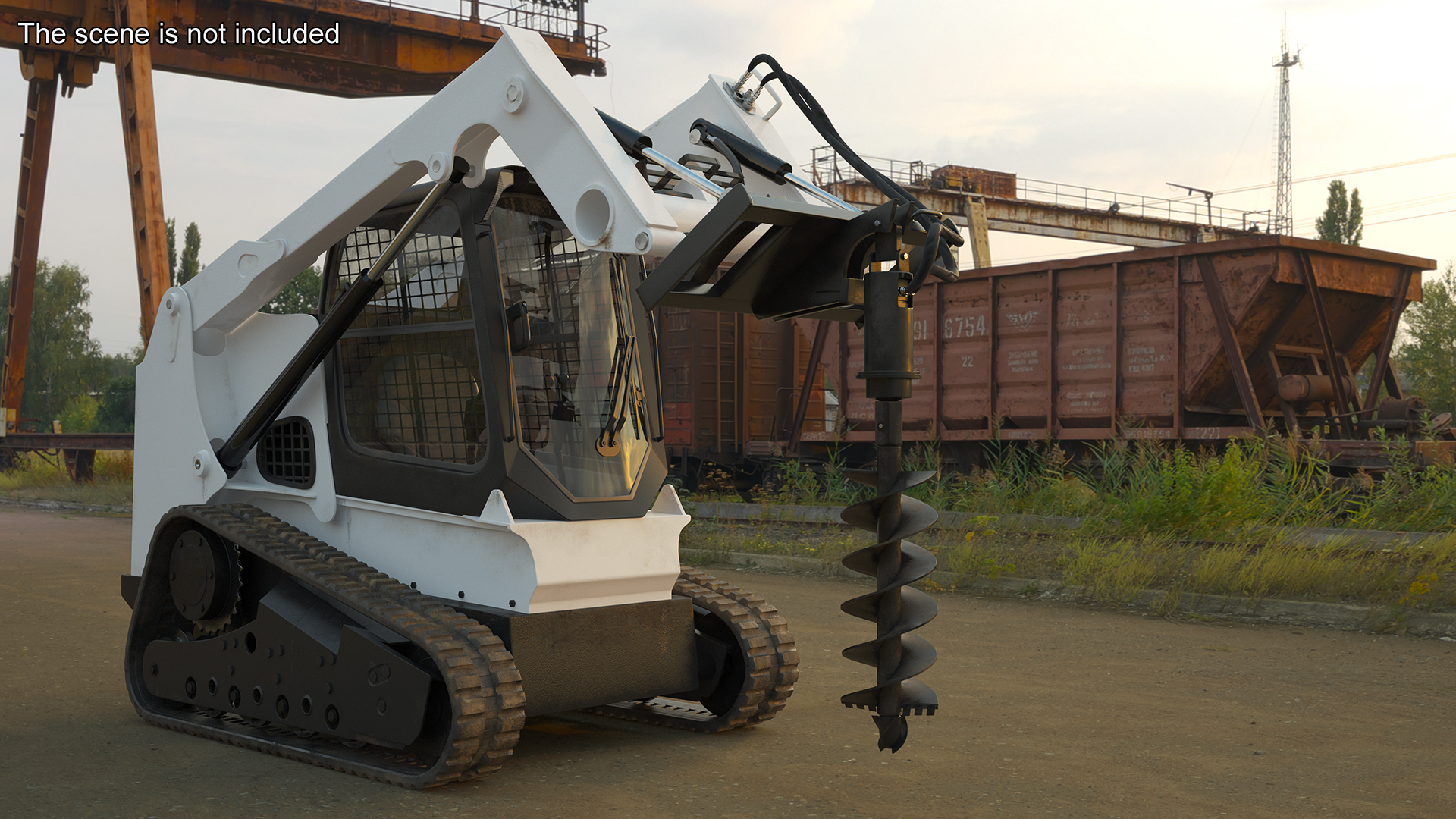 3D Compact Tracked Loader with Auger model
