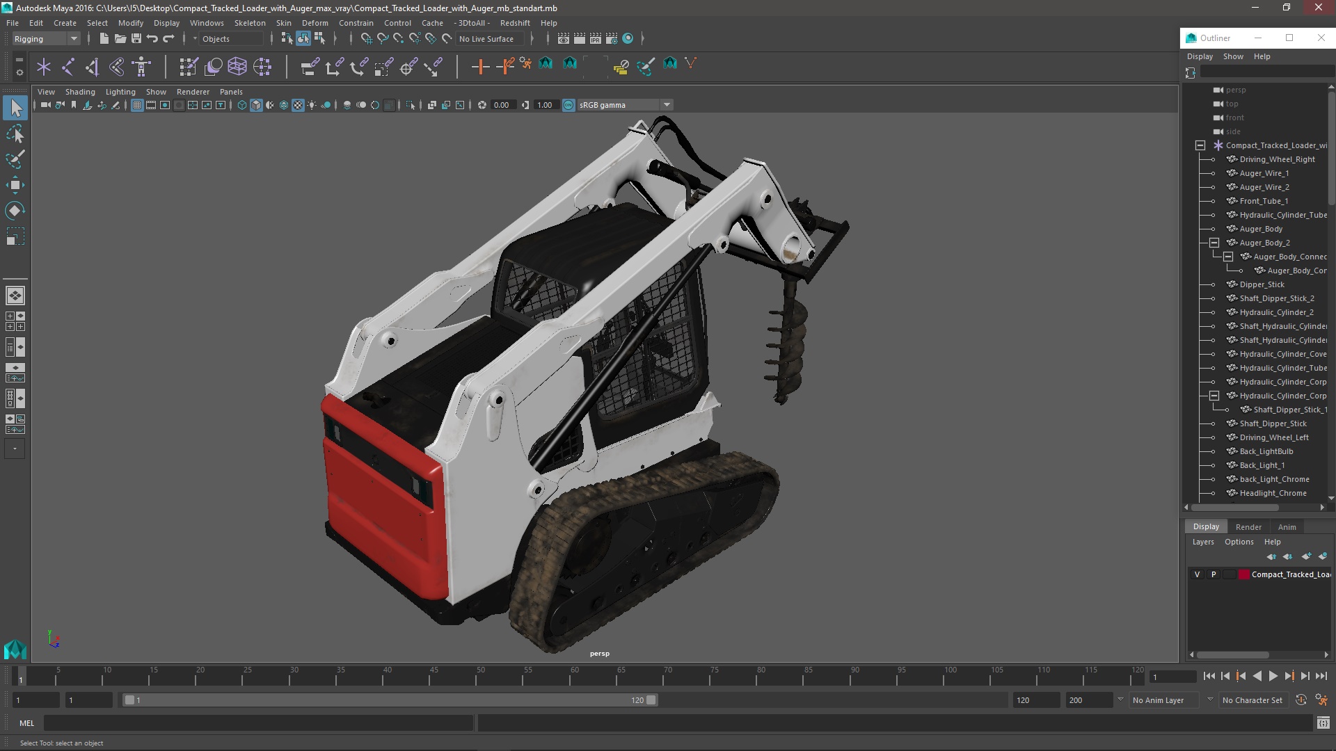 3D Compact Tracked Loader with Auger model