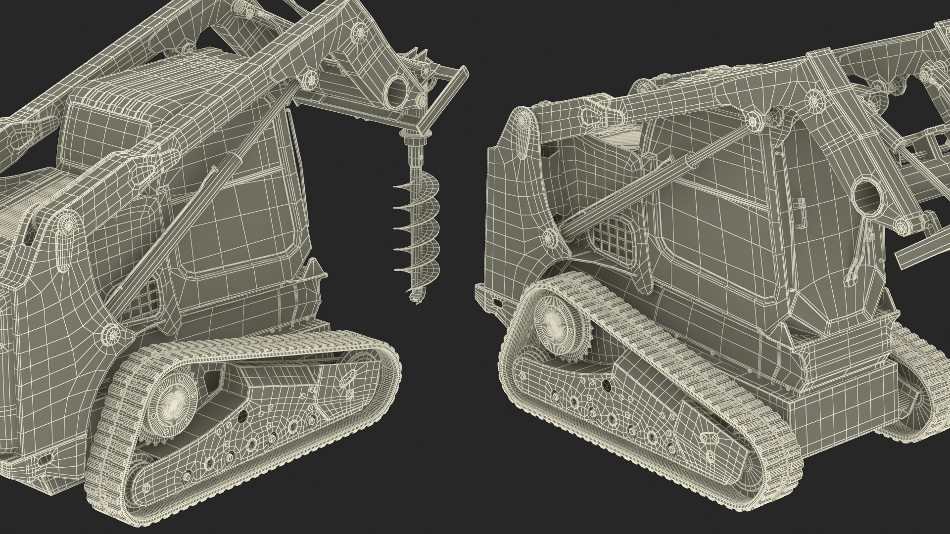 3D Compact Tracked Loader with Auger model