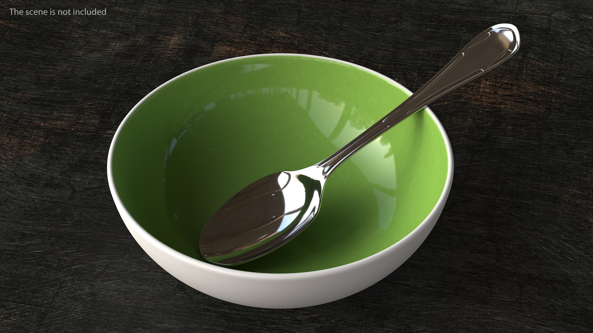 Bowl of Corn Flakes with Milk and Spoon 3D model