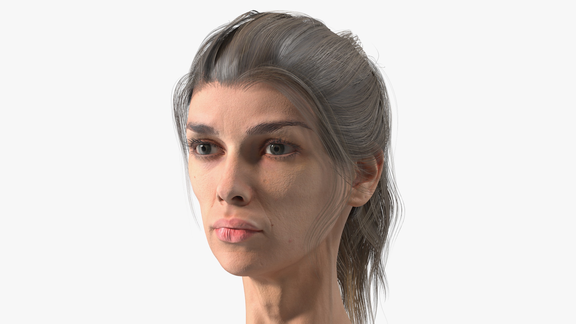 3D Woman Anorexic Rigged